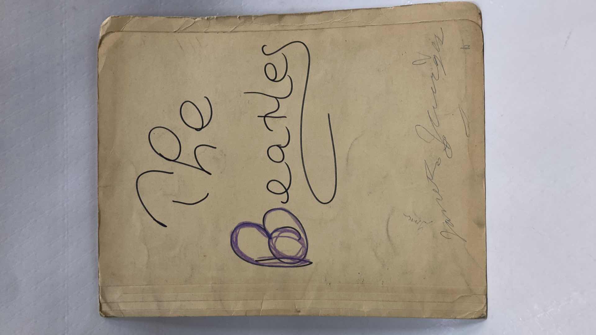 Photo 12 of BEATLES PHOTO COLLAGE AUTOGRAPHED BY BEATLES ATTACHED TO FOLDER