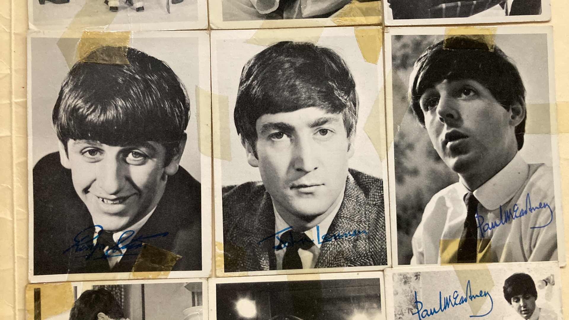 Photo 7 of BEATLES PHOTO COLLAGE AUTOGRAPHED BY BEATLES ATTACHED TO FOLDER