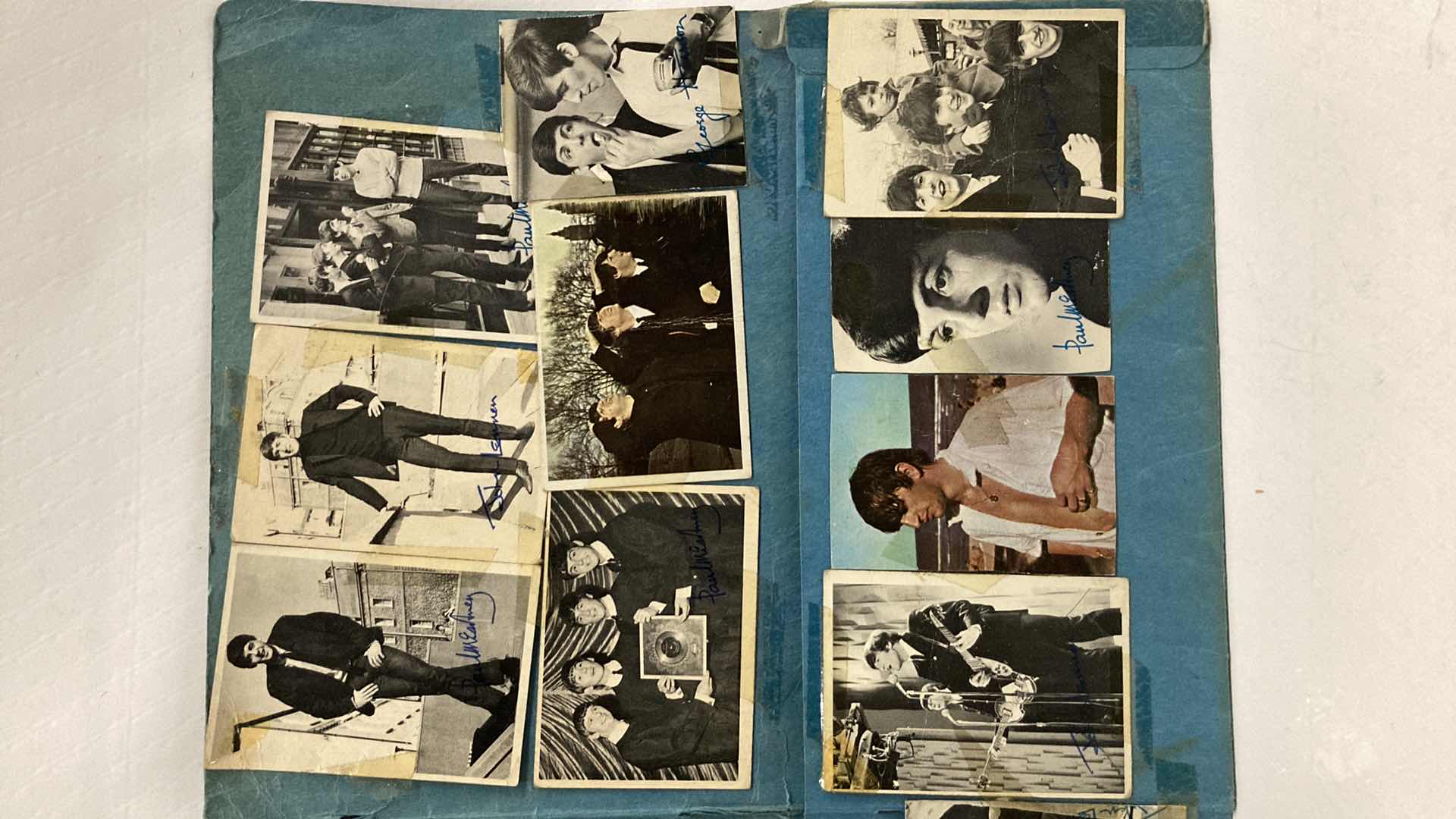 Photo 1 of BEATLES PHOTO COLLAGE AUTOGRAPHED BY BEATLES ATTACHED TO FOLDER