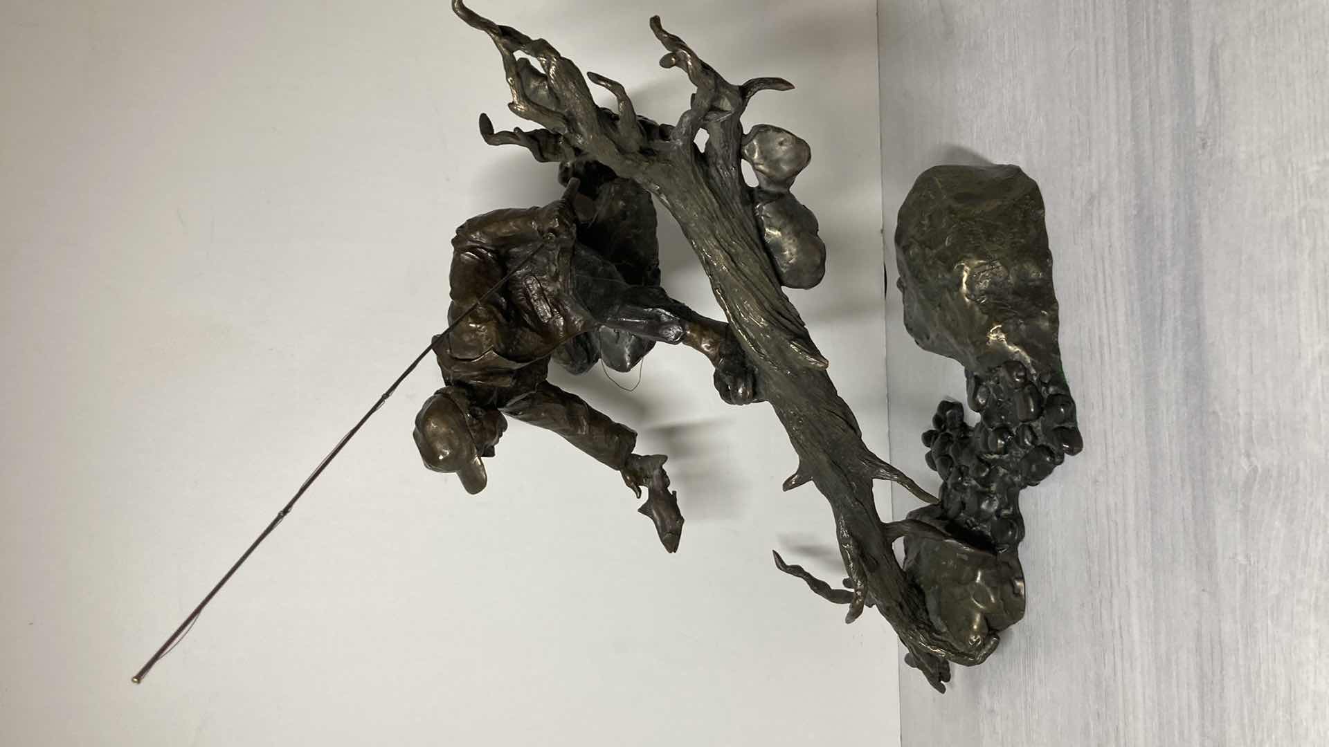 View 1 of THE RELEASE SOLID BRONZE SCULPTURE SIGNED BY MARK HOPKINS 1994 299/450 12” X 8” H15” 