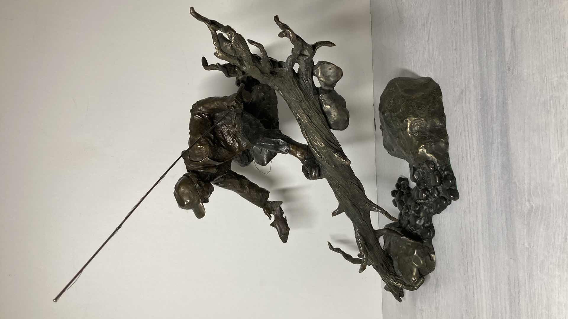 View 2 of THE RELEASE SOLID BRONZE SCULPTURE SIGNED BY MARK HOPKINS 1994 299/450 12” X 8” H15” 