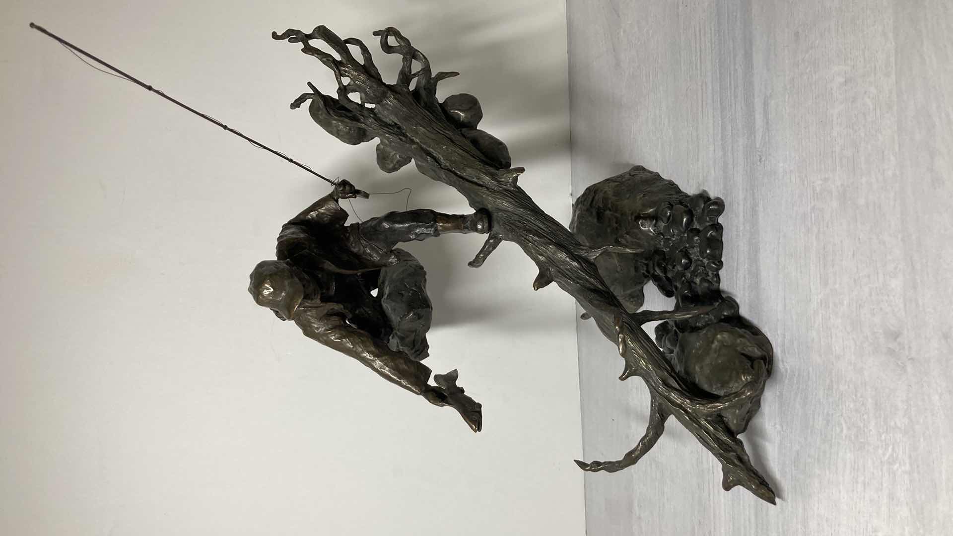 View 3 of THE RELEASE SOLID BRONZE SCULPTURE SIGNED BY MARK HOPKINS 1994 299/450 12” X 8” H15” 