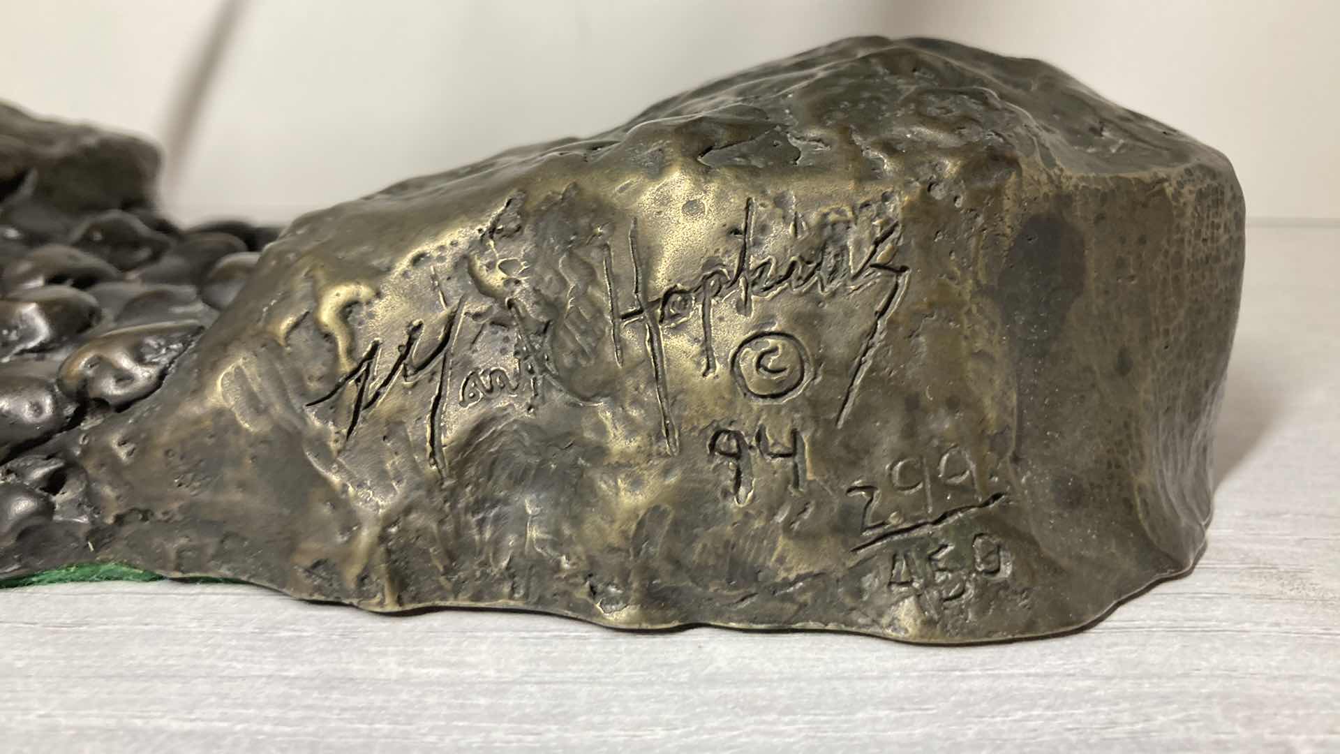View 9 of THE RELEASE SOLID BRONZE SCULPTURE SIGNED BY MARK HOPKINS 1994 299/450 12” X 8” H15” 