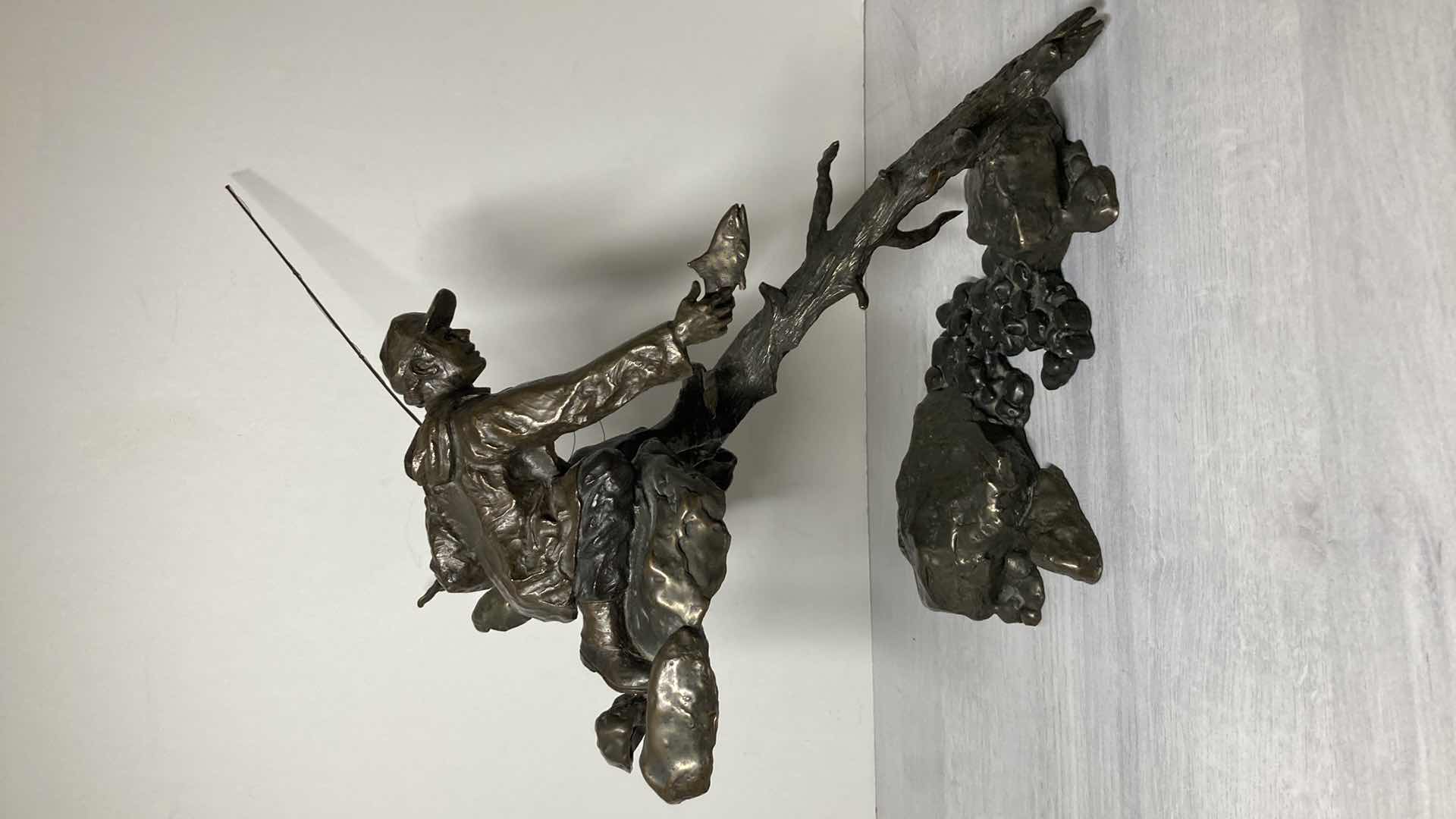 View 5 of THE RELEASE SOLID BRONZE SCULPTURE SIGNED BY MARK HOPKINS 1994 299/450 12” X 8” H15” 