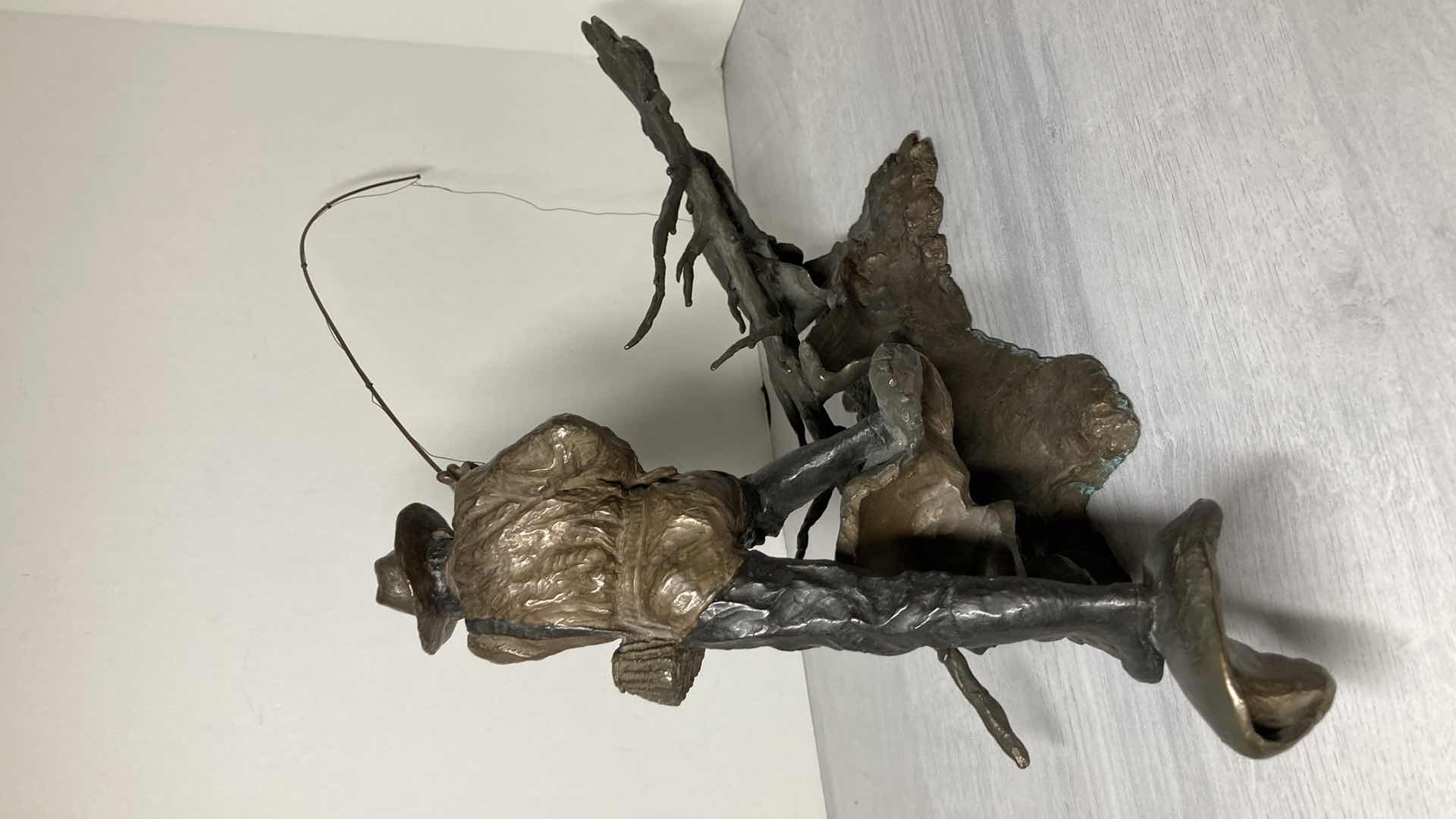 Photo 5 of DOWN RIVER SOLID BRONZE SCULPTURE SIGNED BY MARK HOPKINS 1993 353/450 19” X 7” H11” 