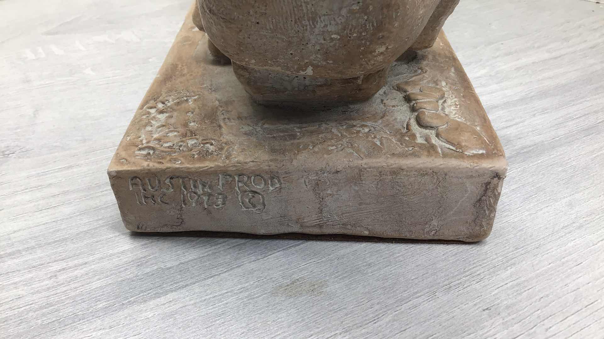 Photo 1 of AUSTIN PRODUCTIONS 1973 CLAY SCULPTURE BOY AND GIRL ON SEE-SAW 11” X 4” H10”