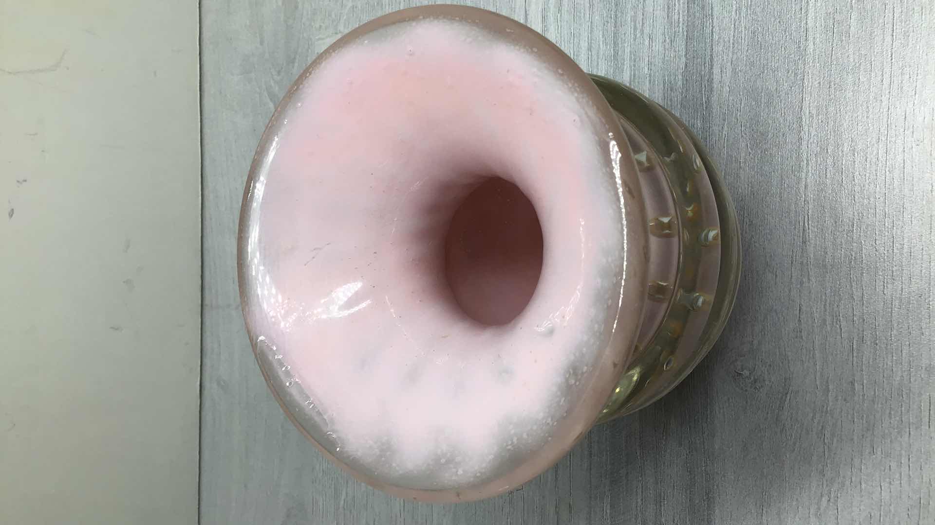 Photo 1 of TANIA BULHÕES CREMONA PINK & GOLD SMALL GLASS VASE 4.5” X H5.5”