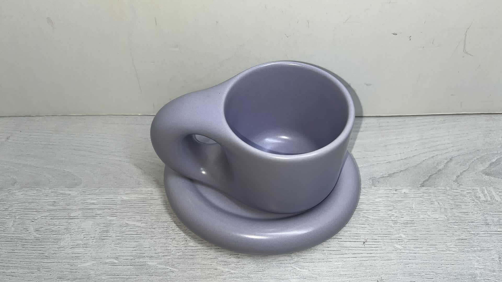 Photo 1 of KANYON SHOP CHUBBY LILAC CERAMIC MUG W SAUCER