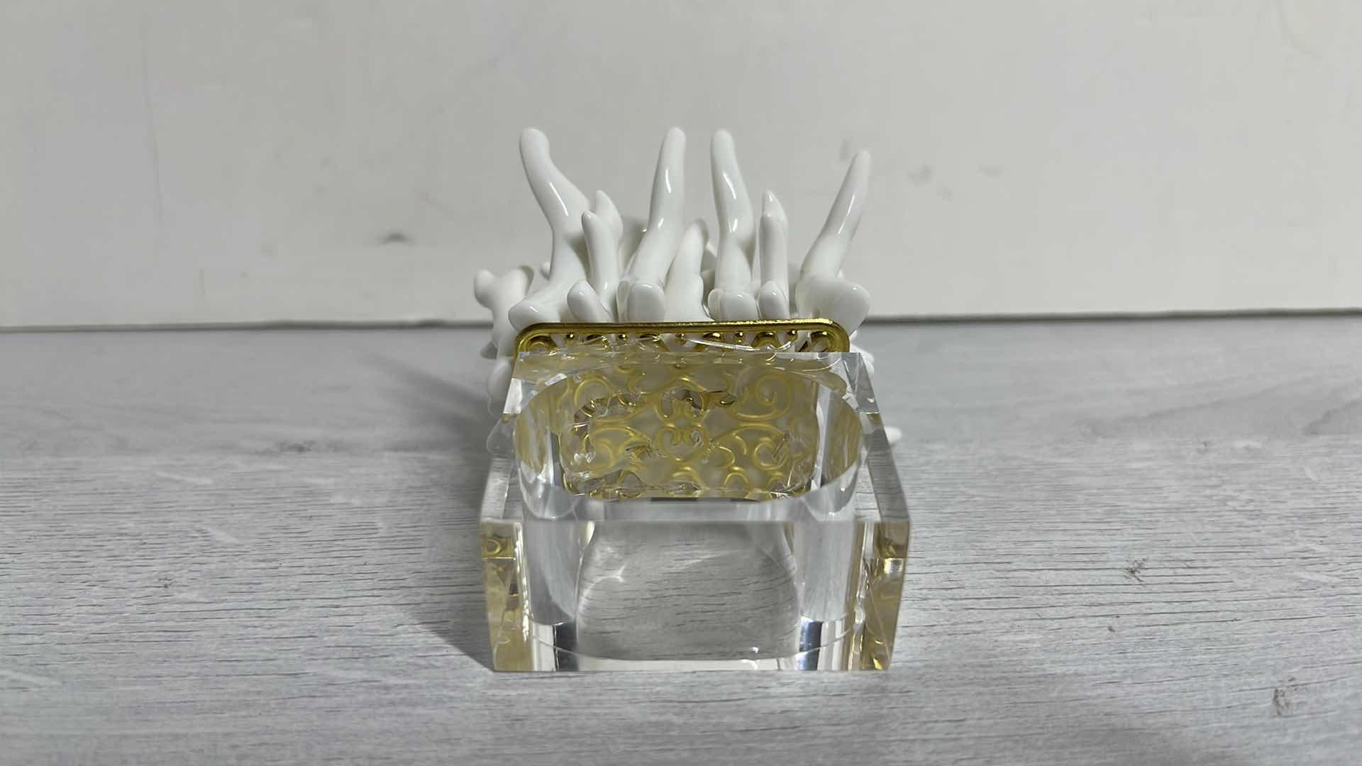 Photo 1 of REEF CORAL RESIN NAPKIN RING SET (4) BY KIM SEYBERT 1.75” X 2.5” H3.25” 