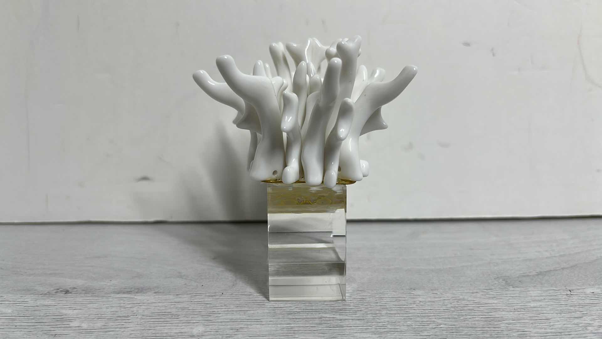 Photo 1 of REEF CORAL RESIN NAPKIN RING SET BY KIM SEYBERT (4) 1.75” X 2.5” H3.25”