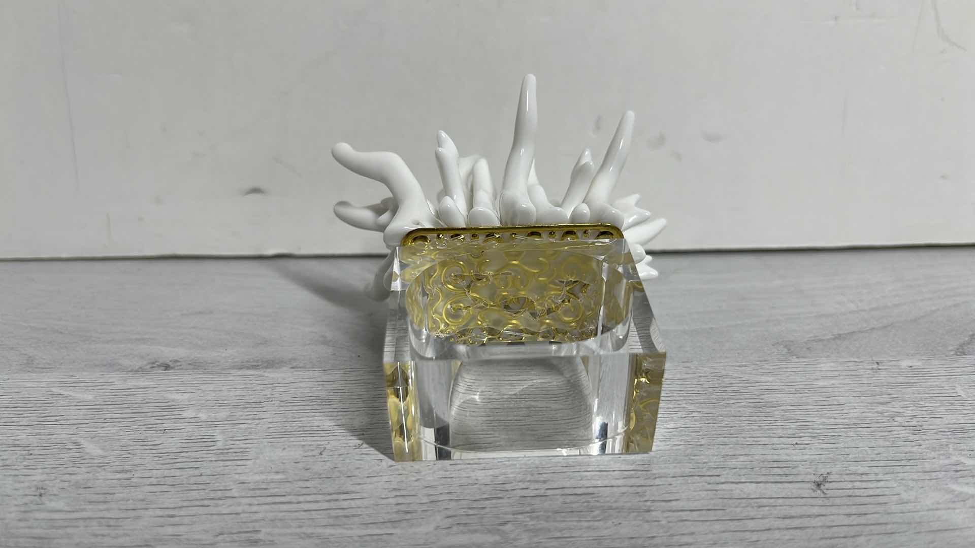 Photo 1 of REEF CORAL RESIN NAPKIN RING SET BY KIM SEYBERT (4) 1.75” X 2.5” H3.25”