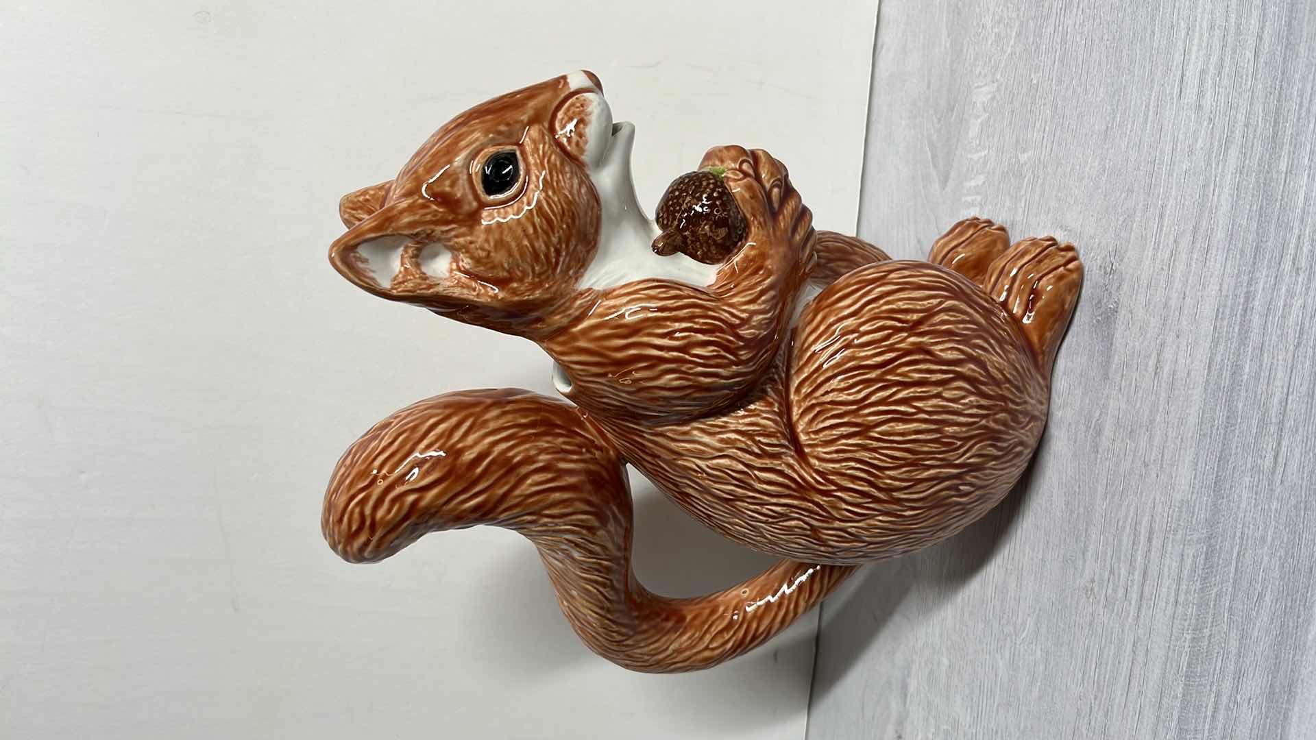 Photo 1 of BORDALLO PINHEIRO CERAMIC SQUIRREL PITCHER MADE IN PORTUGAL 4.5” X 9.75” H10.25”