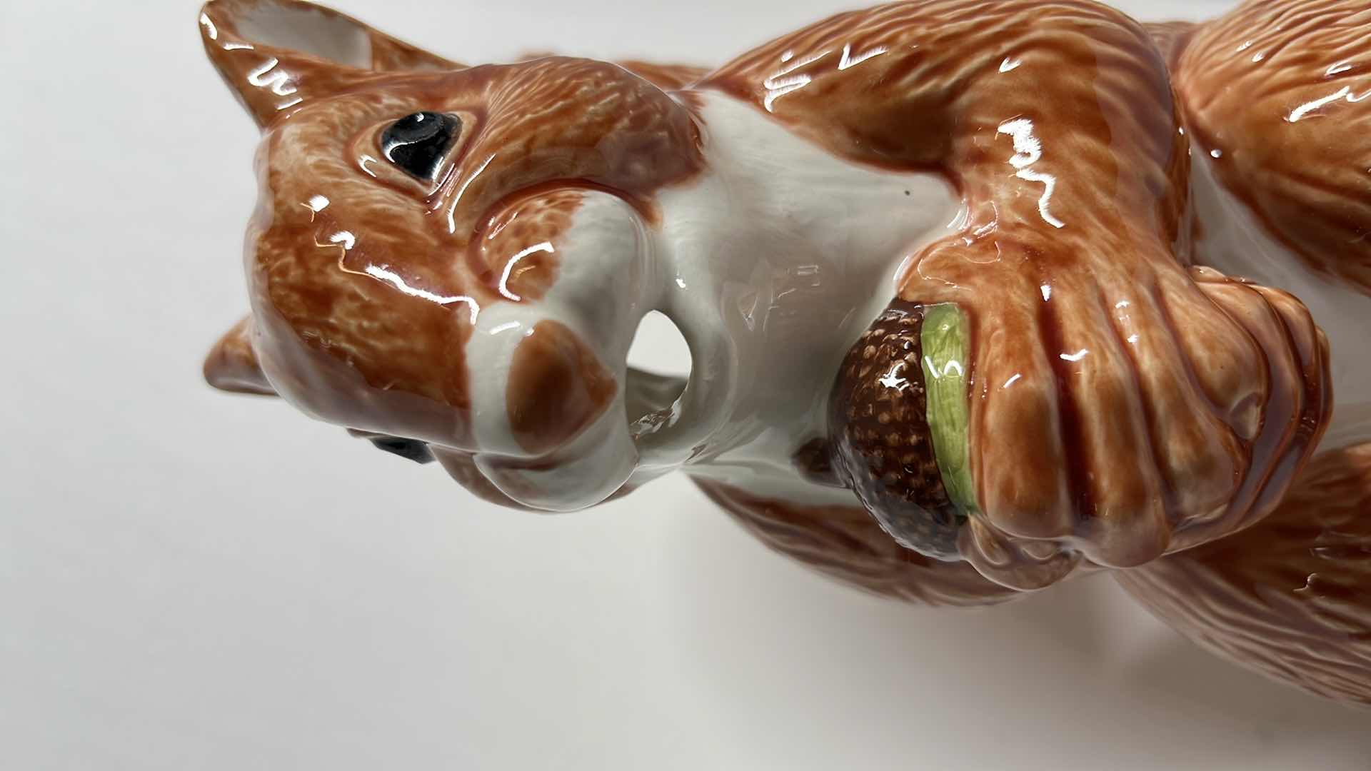 Photo 1 of BORDALLO PINHEIRO CERAMIC SQUIRREL PITCHER MADE IN PORTUGAL 4.5” X 9.75” H10.25”