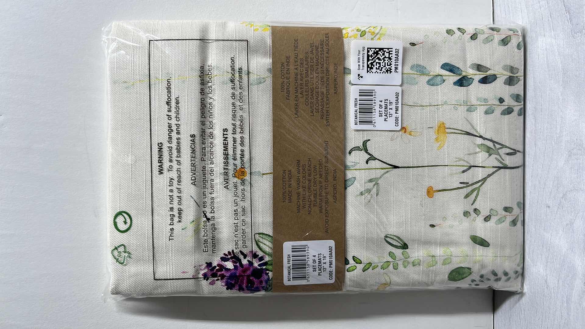 Photo 2 of NEW MAISON D’ HERMINE SET OF 4 BOTANICAL FRESH 100% COTTON CLOTH PLACEMATS 13” X 19” #PM010AA02