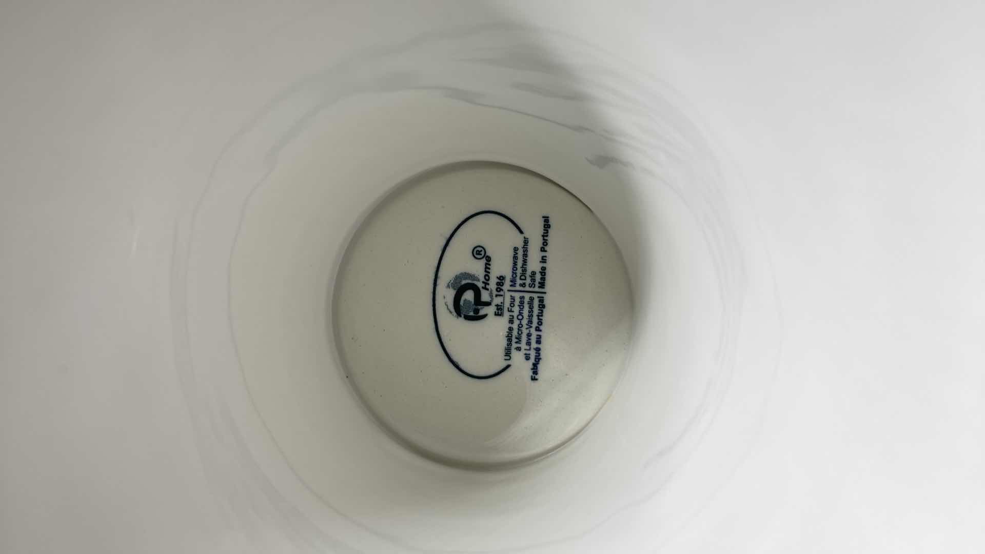 Photo 1 of P HOME FAPOR 11.75” PORCELAIN CAKE STAND W CLEAR GLASS LID MADE IN PORTUGAL