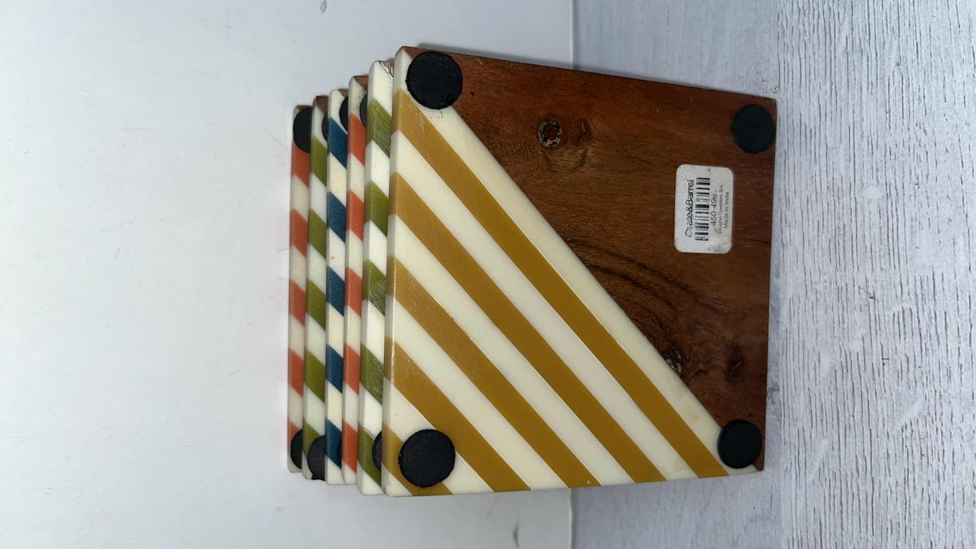 Photo 1 of CRATE & BARREL VAUGHN COASTERS SET OF 6 #450-496