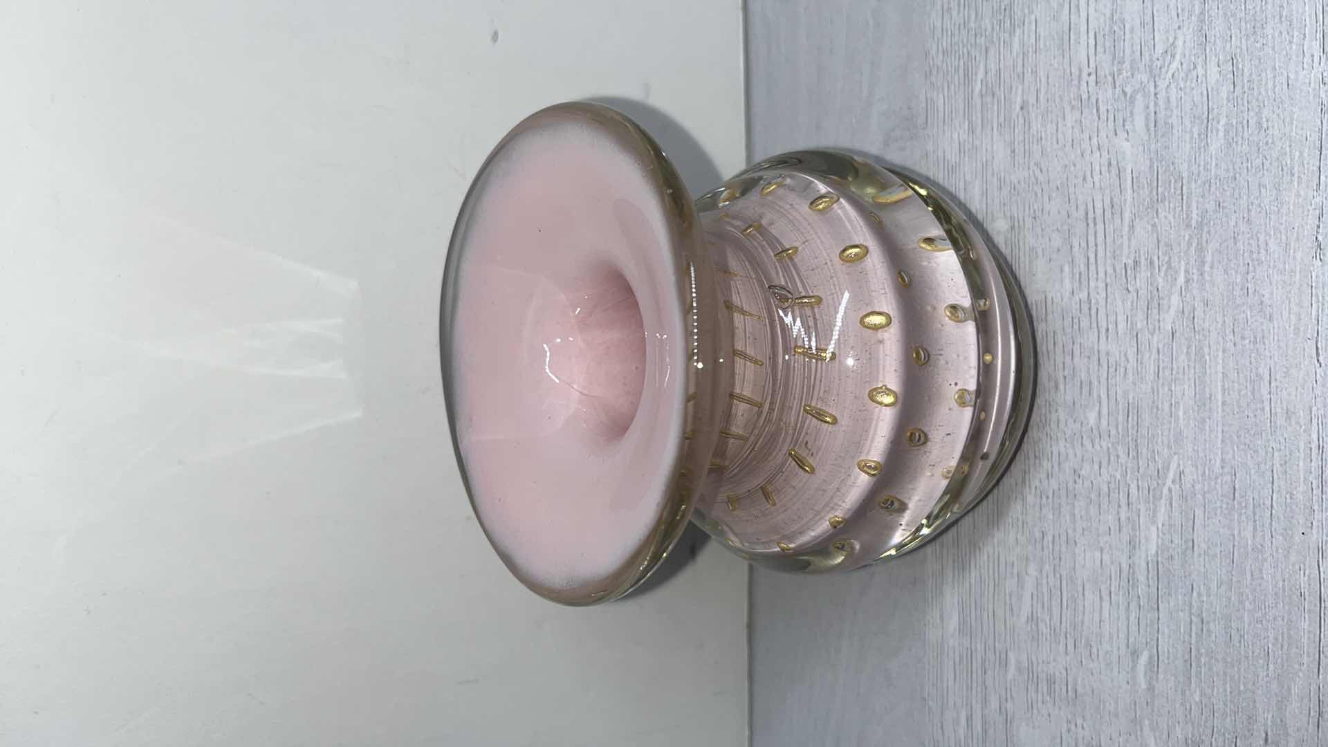 Photo 1 of TANIA BULHÕES CREMONA PINK & GOLD SMALL GLASS VASE