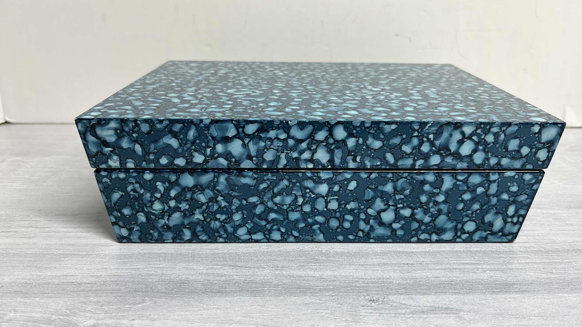 View 2 of BETWEEN THE SHEETS SPLATTER TAPER JEWELRY BOX 7” X 9.75” H2.75”