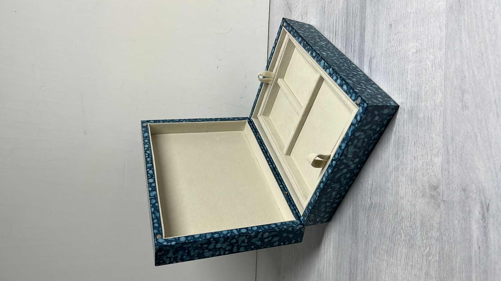 View 1 of BETWEEN THE SHEETS SPLATTER TAPER JEWELRY BOX 7” X 9.75” H2.75”