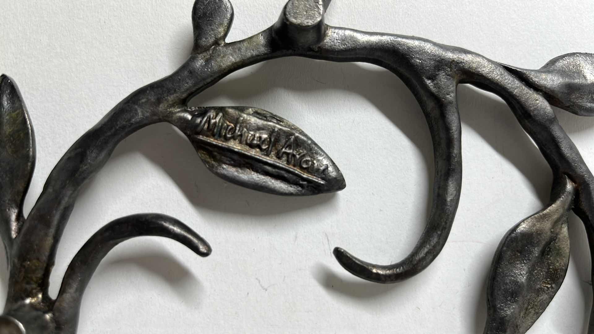 Photo 1 of MICHAEL ARAM NICKLEPLATED BRONZE SMALL VINE TRIVET 8” X 8”