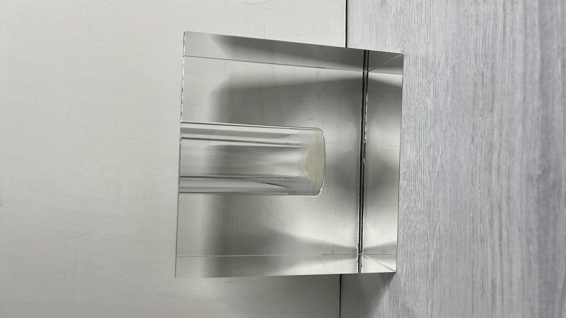 Photo 1 of MID CENTURY MODERN STYLE HEAVY LEAD CRYSTAL BUD VASE 4” X 6” H6”