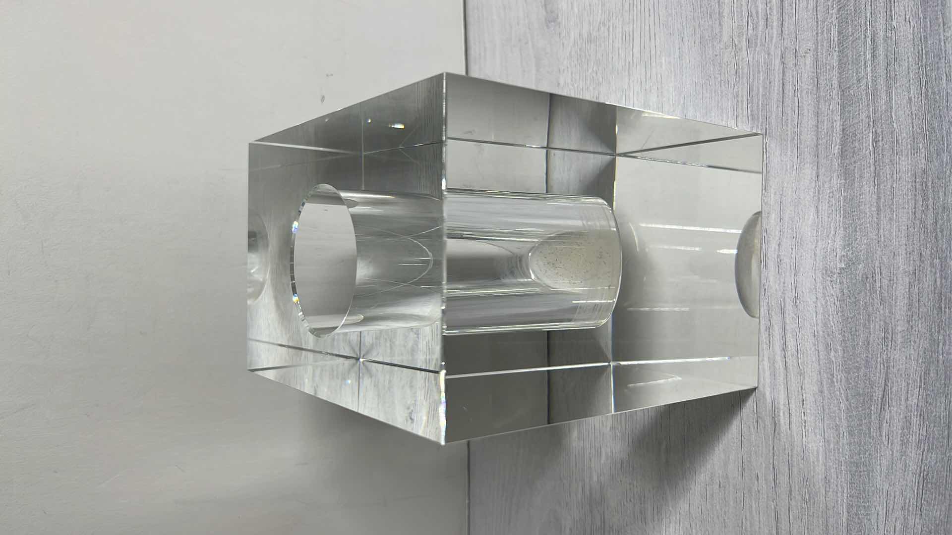 Photo 1 of MID CENTURY MODERN STYLE HEAVY LEAD CRYSTAL BUD VASE 4” X 6” H6”