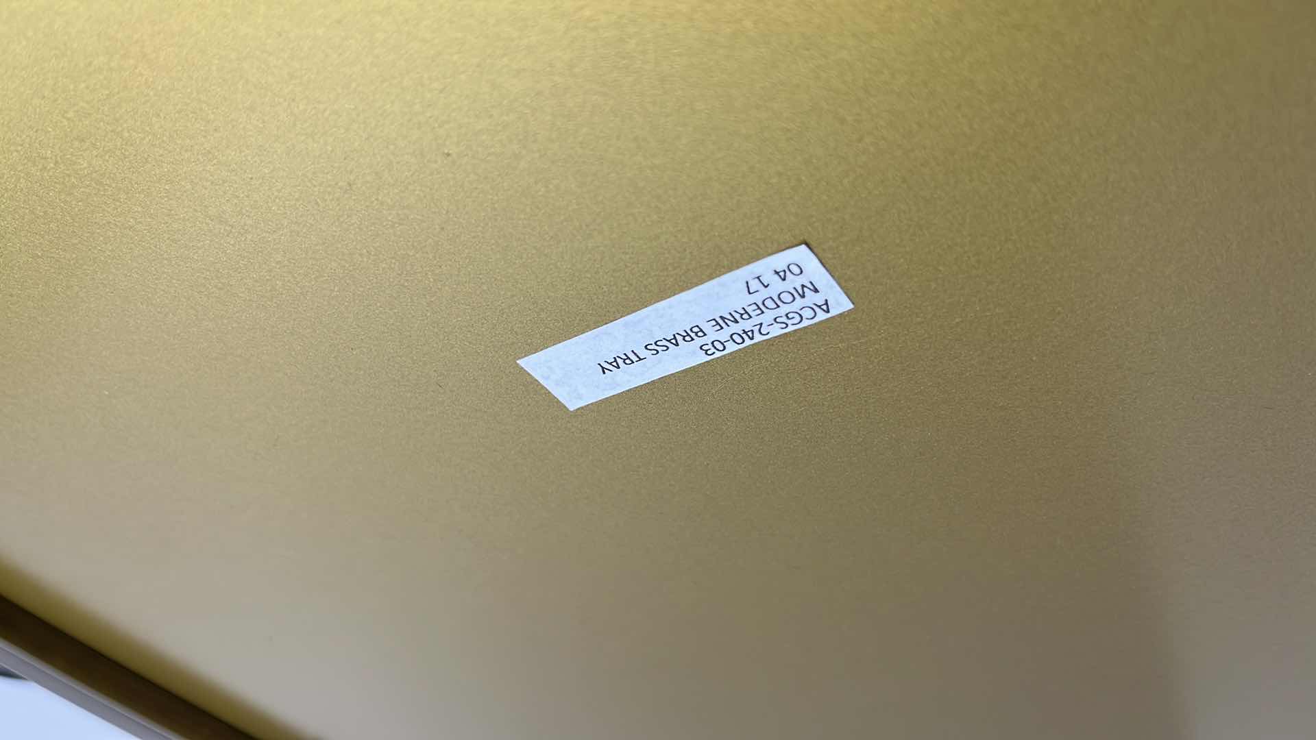 Photo 1 of PORT 68 MODERNE BRASS MIRRORED DECORATIVE TRAY W SOLID CRYSTAL HANDLES 14” X 22” H3.25”