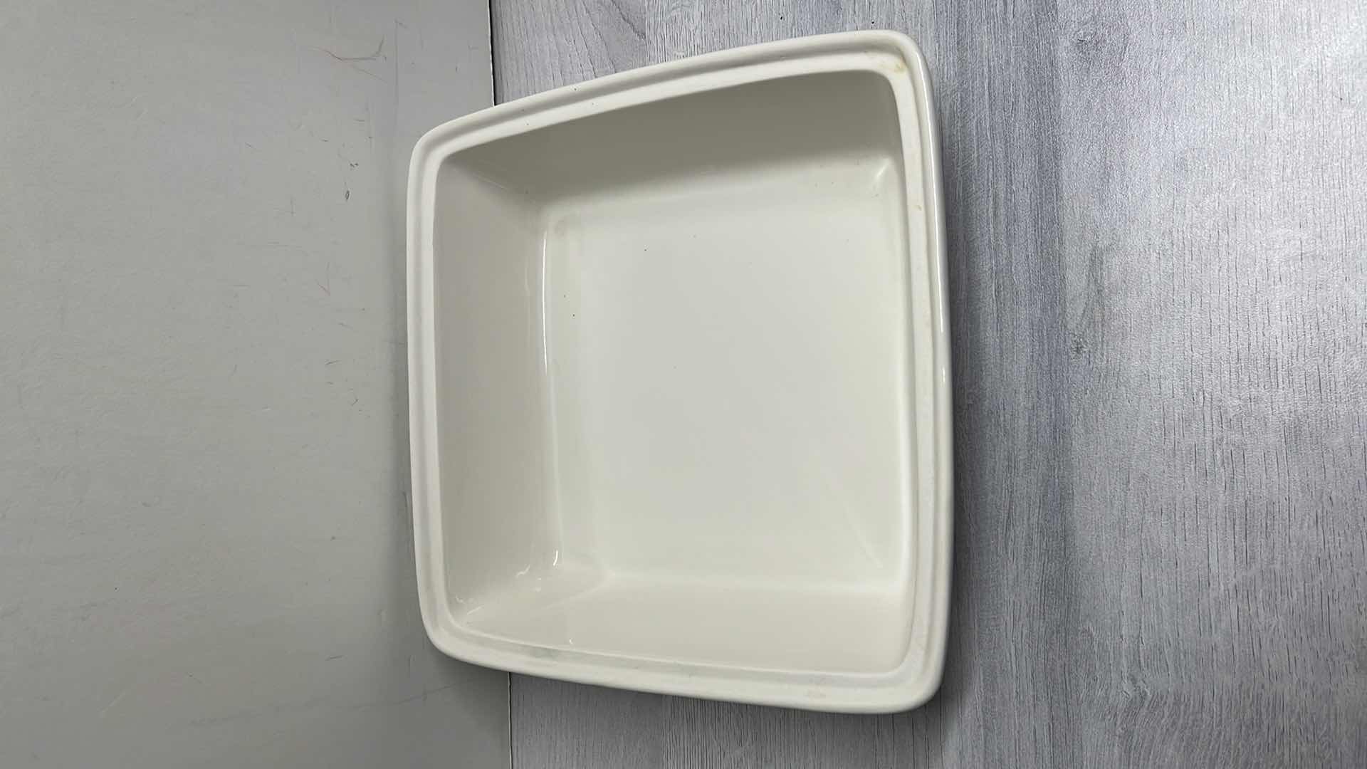 Photo 4 of 10 STRAWBERRY STREET NOVA WHITE 2 QT PORCELAIN SQUARE CASSEROLE DISH W LID 9.5” X 9.5” H2.75”