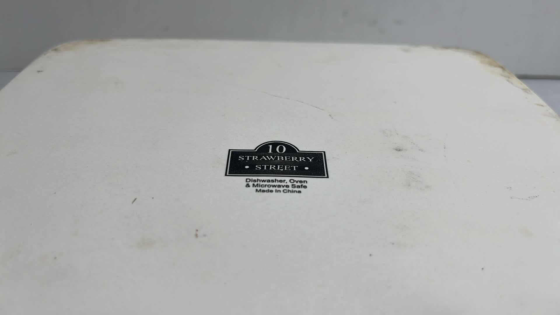 View 5 of 10 STRAWBERRY STREET NOVA WHITE 9" PORCELAIN SQUARE BAKER 9.75” X 9.75” H2.25”