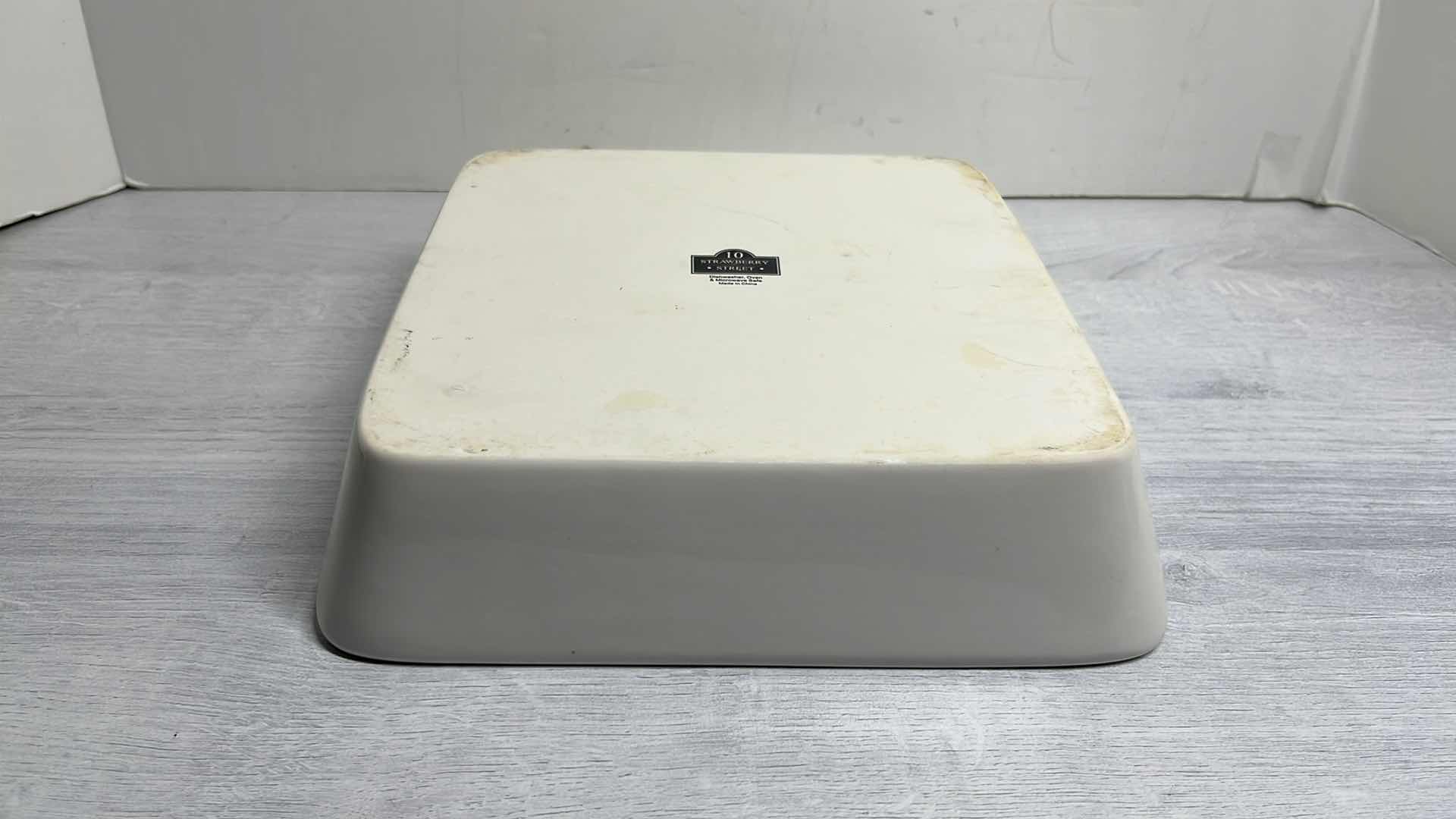 View 4 of 10 STRAWBERRY STREET NOVA WHITE 9" PORCELAIN SQUARE BAKER 9.75” X 9.75” H2.25”