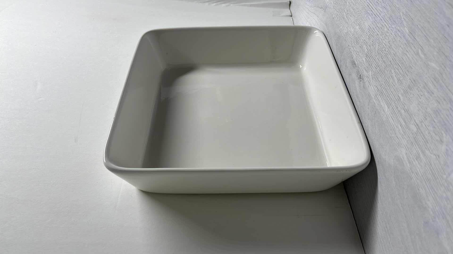View 2 of 10 STRAWBERRY STREET NOVA WHITE 9" PORCELAIN SQUARE BAKER 9.75” X 9.75” H2.25”