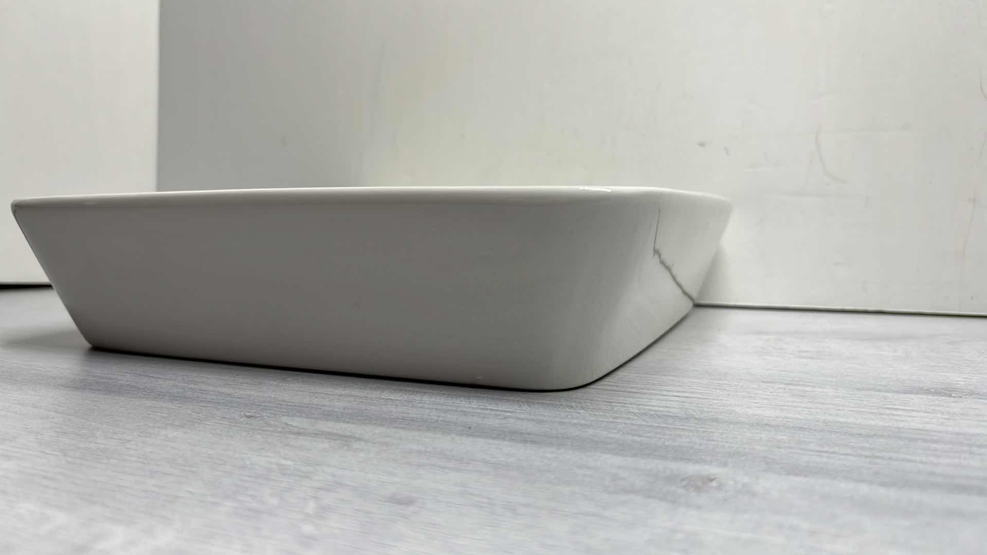 View 3 of 10 STRAWBERRY STREET NOVA WHITE 9" PORCELAIN SQUARE BAKER 9.75” X 9.75” H2.25”