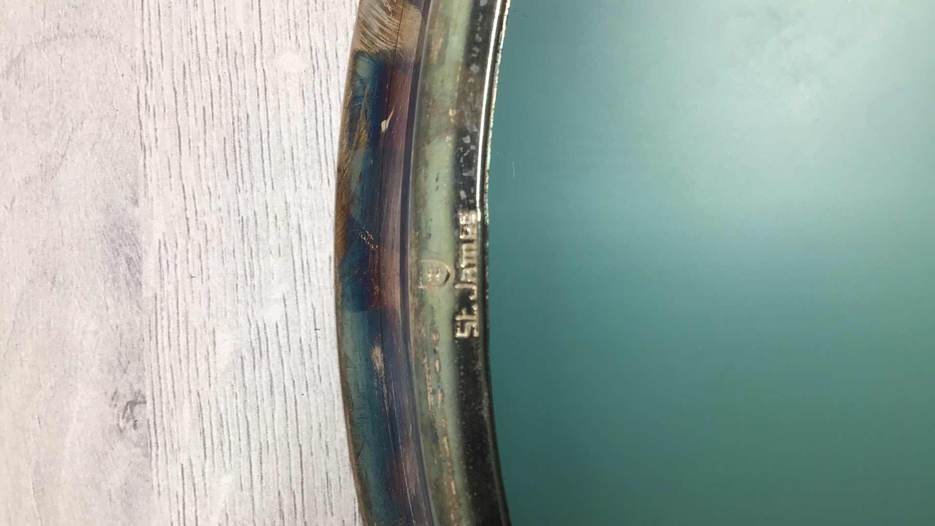 Photo 1 of ST JAMES SILVER PLATED TRAY WITH REMOVABLE MIRROR GLASS PANE ON BOTTOM