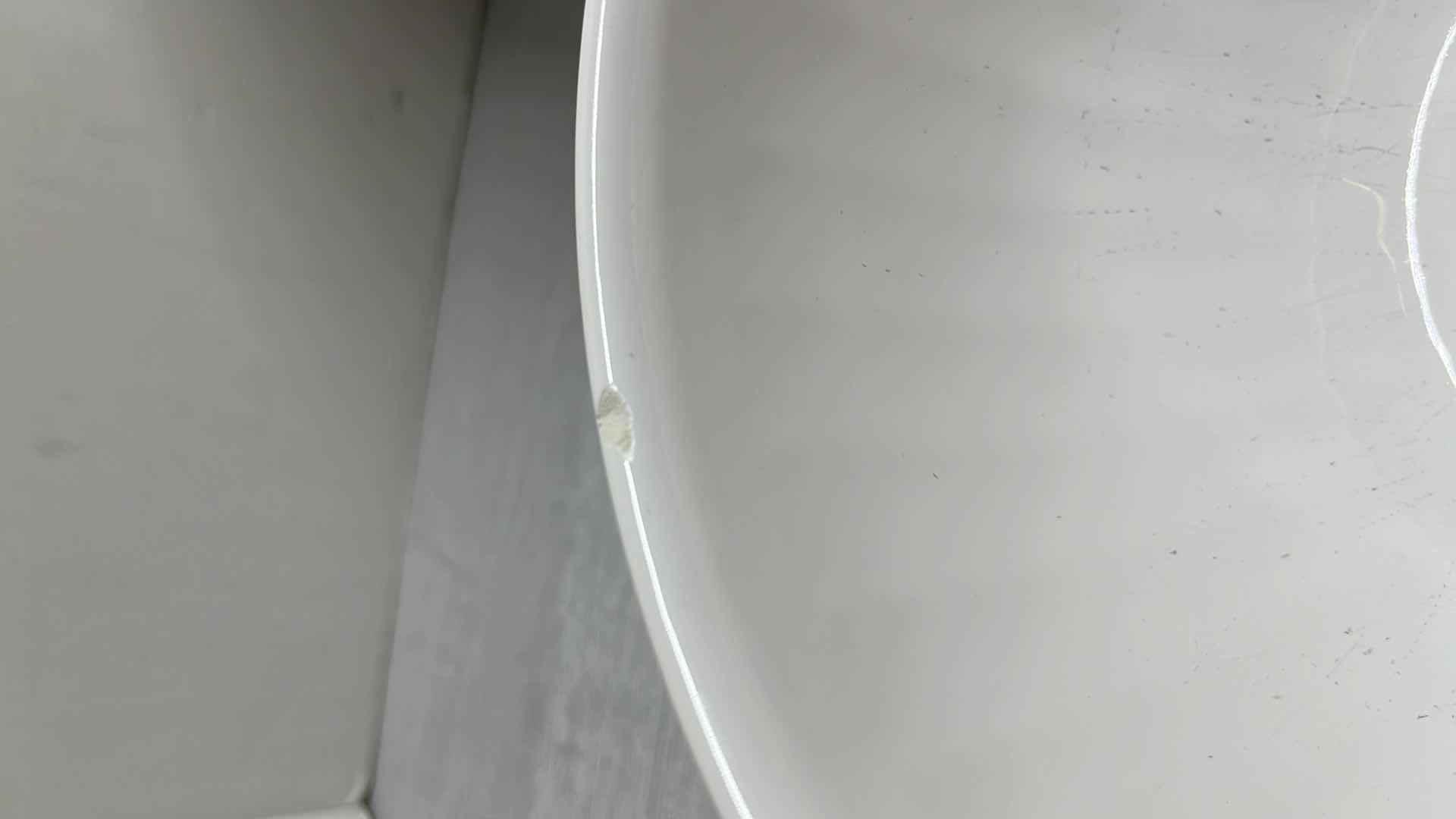 Photo 1 of R HOME MEDIUM WHITE IRONSTONE SCALLOPED SALAD/MIXING BOWL, MADE IN PORTUGAL 9.75” x9.75” H4.75”