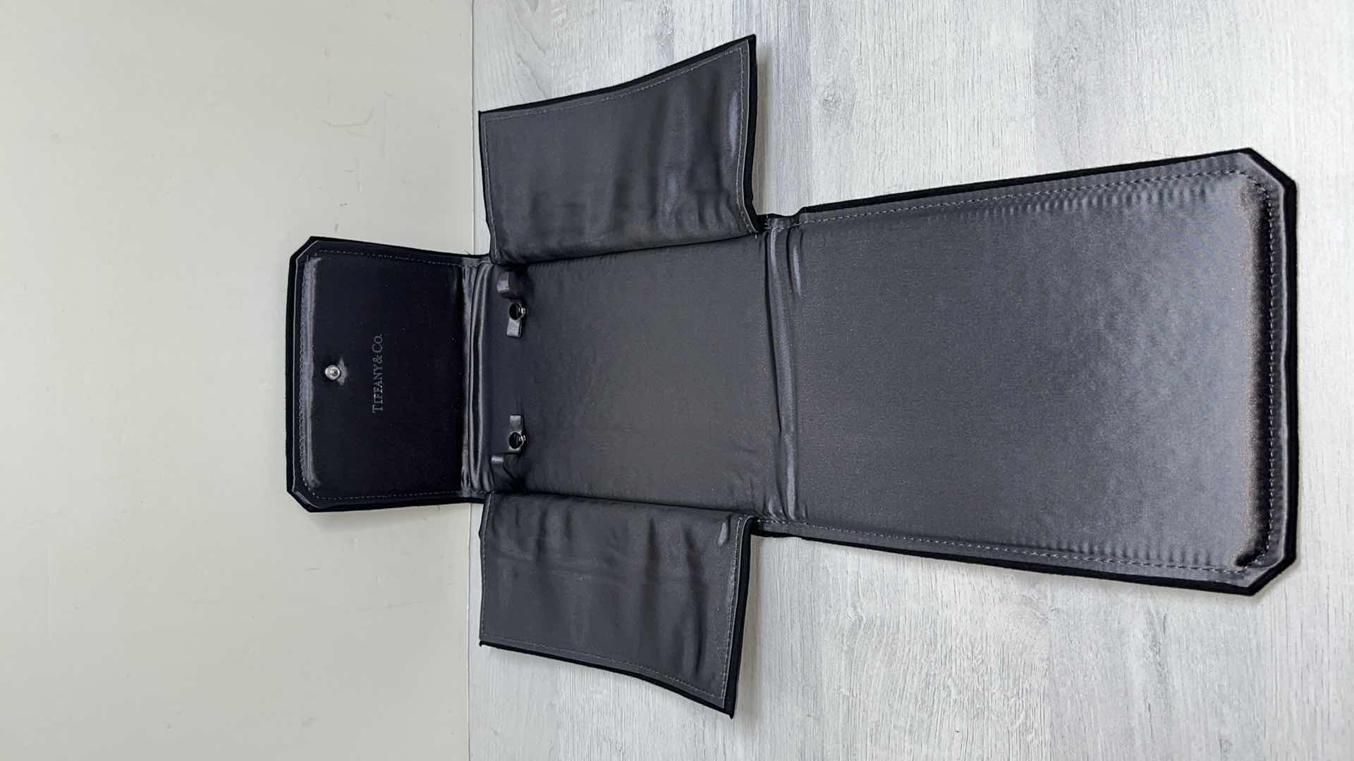 Photo 1 of TIFFANY & CO. BLACK SUEDE FOLDING NECKLACE PRESENTATION STORAGE POUCH