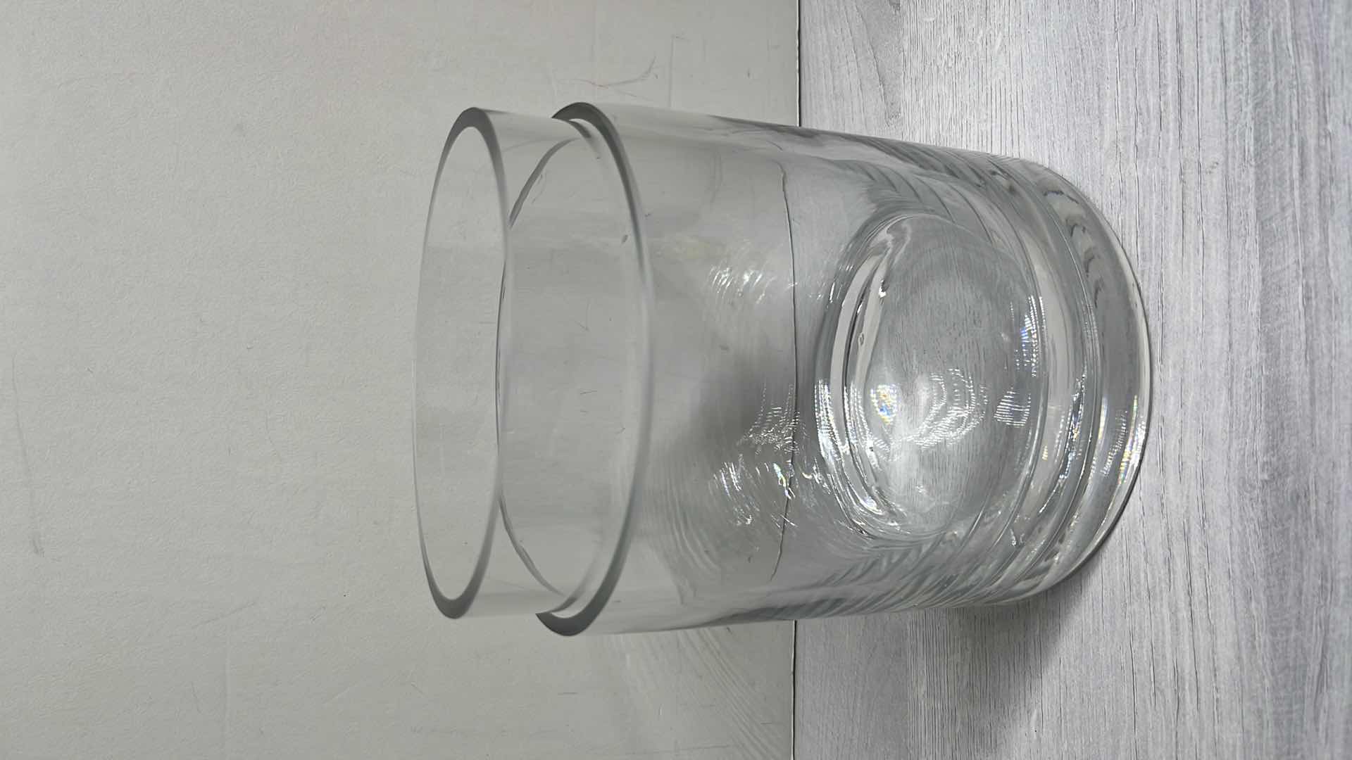 Photo 1 of GLASS CYLINDER VASES  5.25” X 5.25” H6.5” (2)