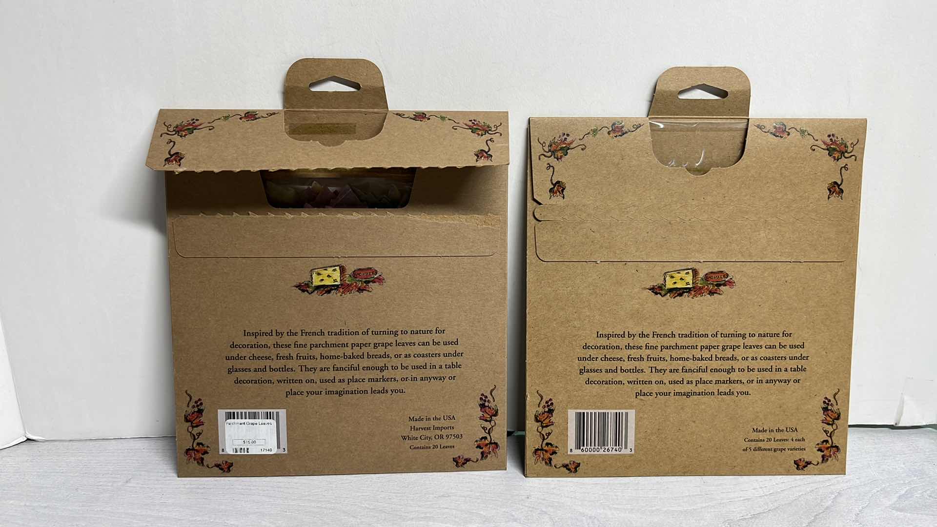 Photo 1 of NEW HARVEST LEAVES PARCHMENT GRAPE LEAVES FOR PLATE & TABLE, 20 LEAVES PER PACKAGE (2)