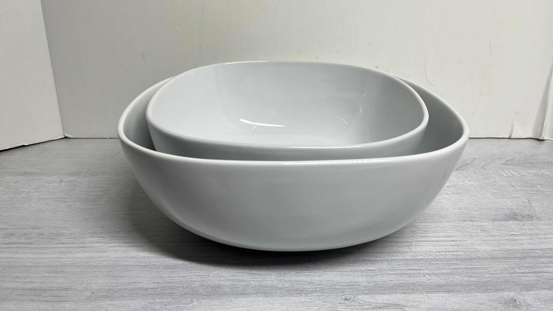 Photo 1 of DENMARK TOOLS FOR COOKS 2-PC WHITE STONEWARE PORCELAIN DISHES 10.25” X 10.75” & 8.75” X 9”