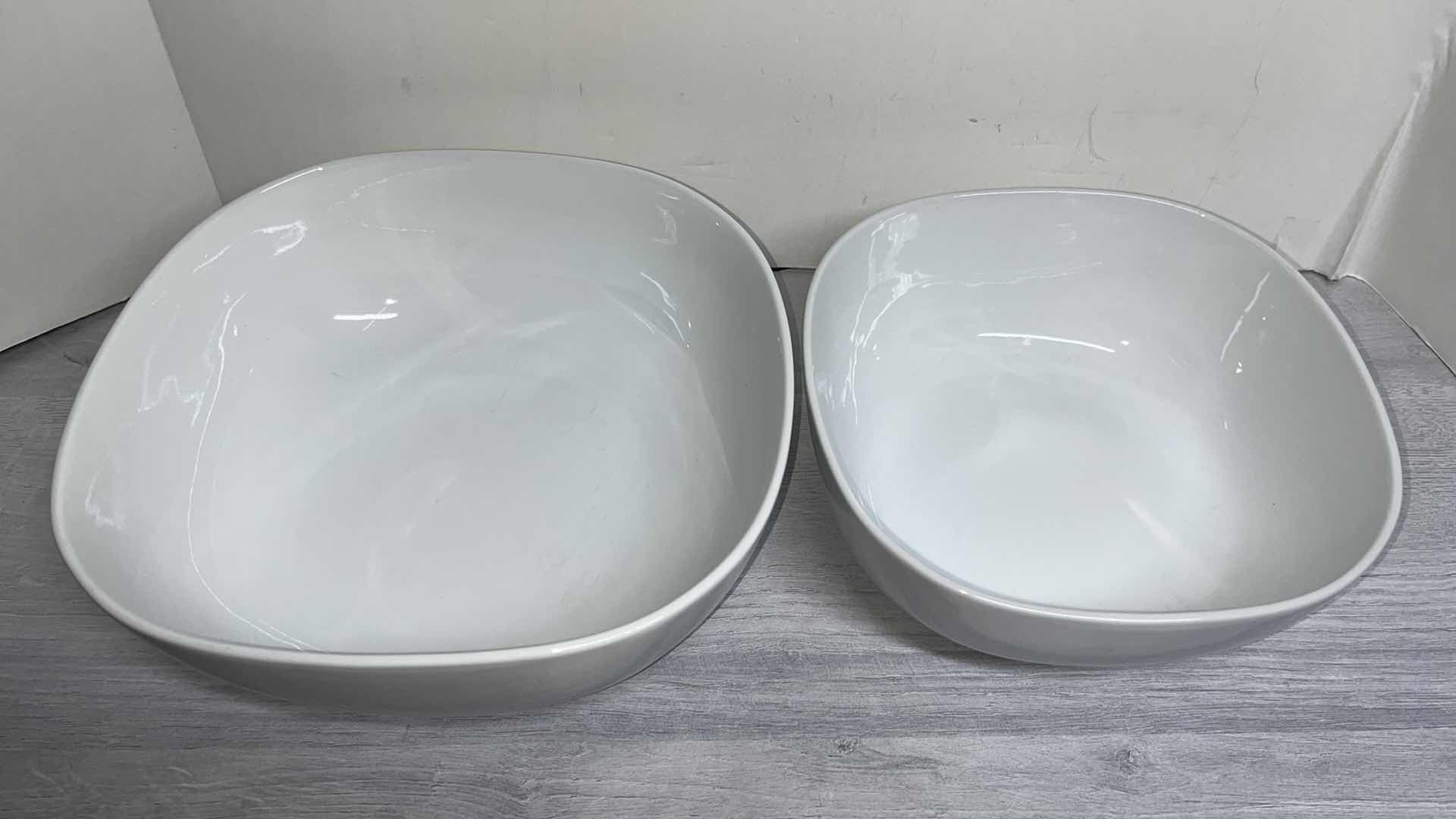 Photo 1 of DENMARK TOOLS FOR COOKS 2-PC WHITE STONEWARE PORCELAIN DISHES 10.25” X 10.75” & 8.75” X 9”