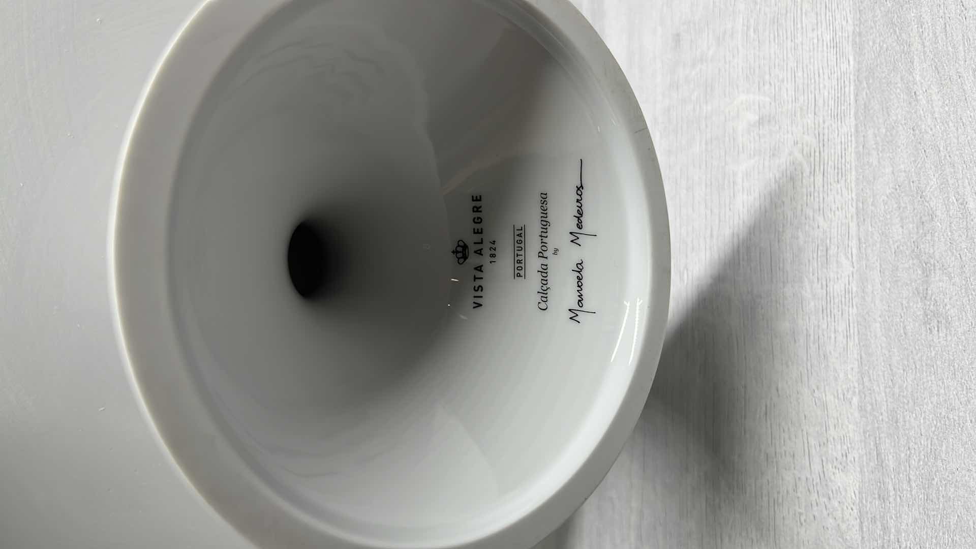 Photo 1 of VISTA ALEGRE CALCADA PORTUGUESA BY MANUELA MEDEIROS PORCELAIN CAKE STAND 11” X 11” H4.5”