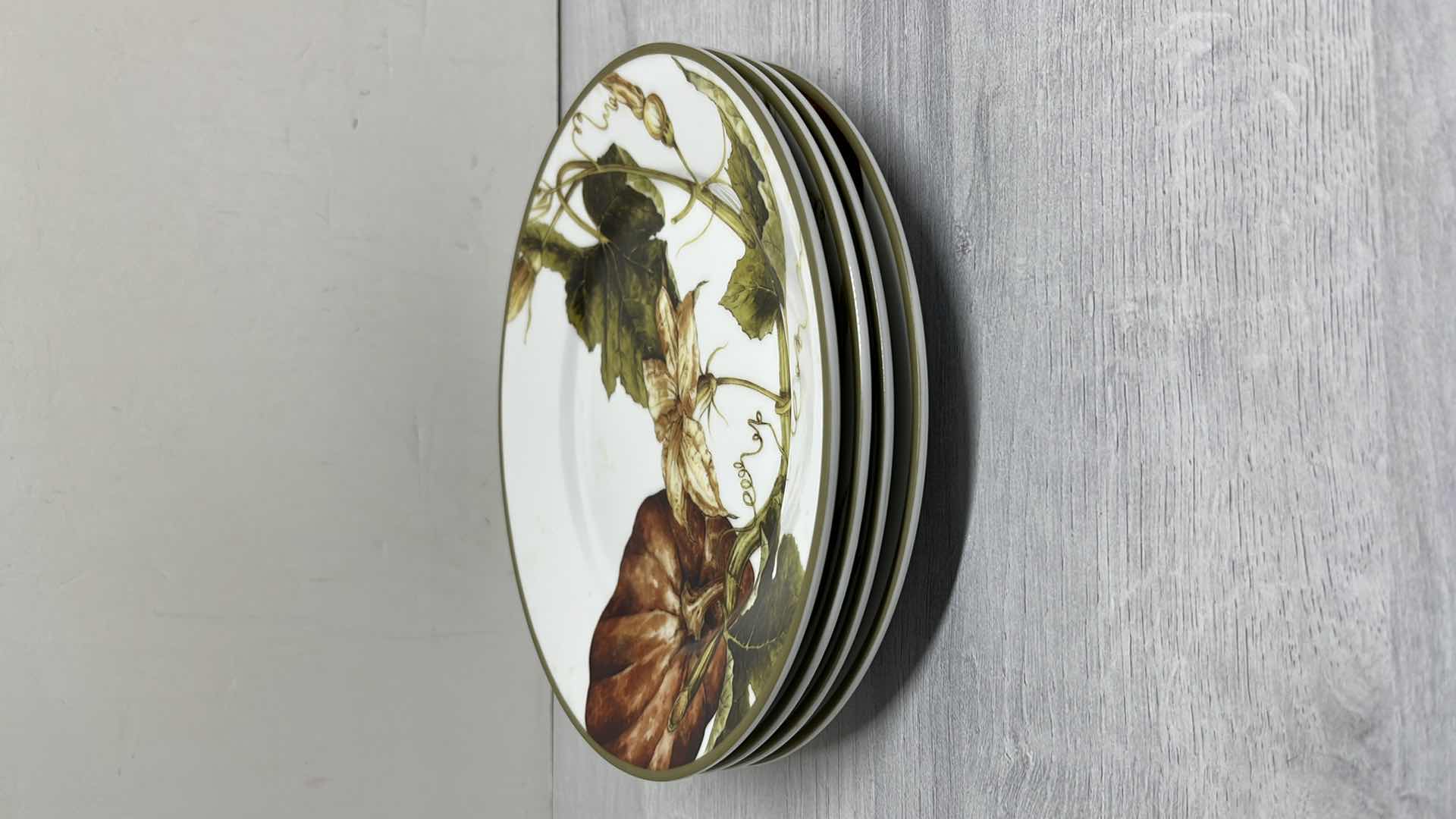 Photo 3 of WILLIAMS SONOMA BOTANICAL PUMPKIN COLLECTION 8.75” SALAD PLATES (4)