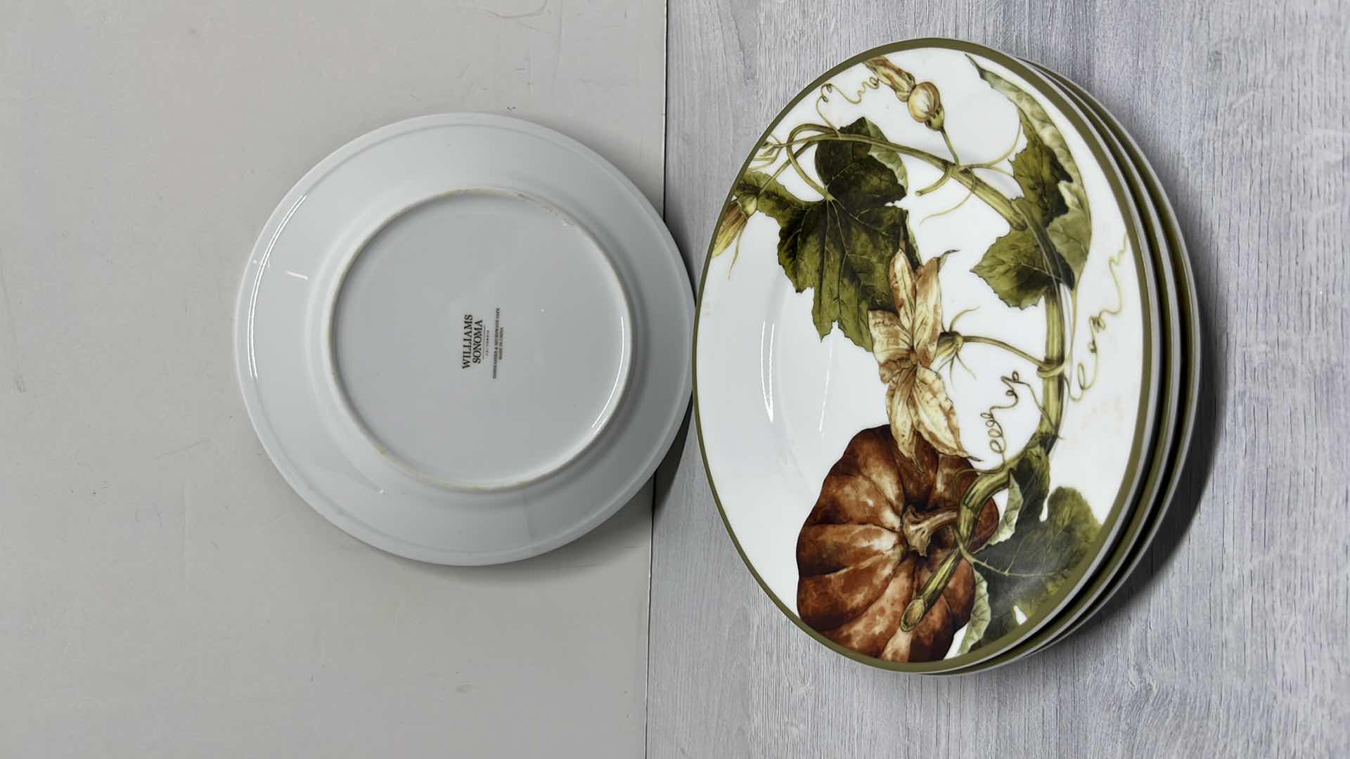 Photo 1 of WILLIAMS SONOMA BOTANICAL PUMPKIN COLLECTION 8.75” SALAD PLATES (4)