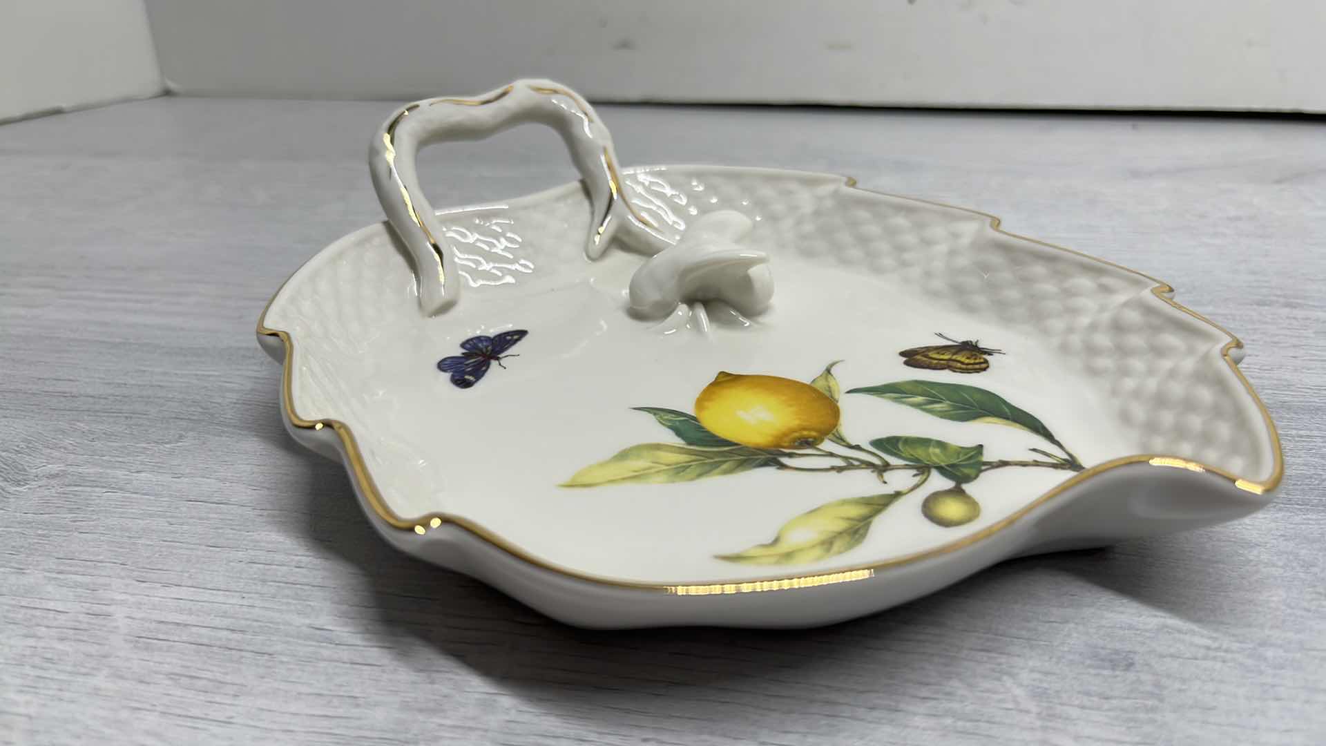 View 3 of TANIA BULHOES MARQUESA COLLECTION 7” X 1.75”  PORCELAIN HOR D’OEUVRES PLATE (4)