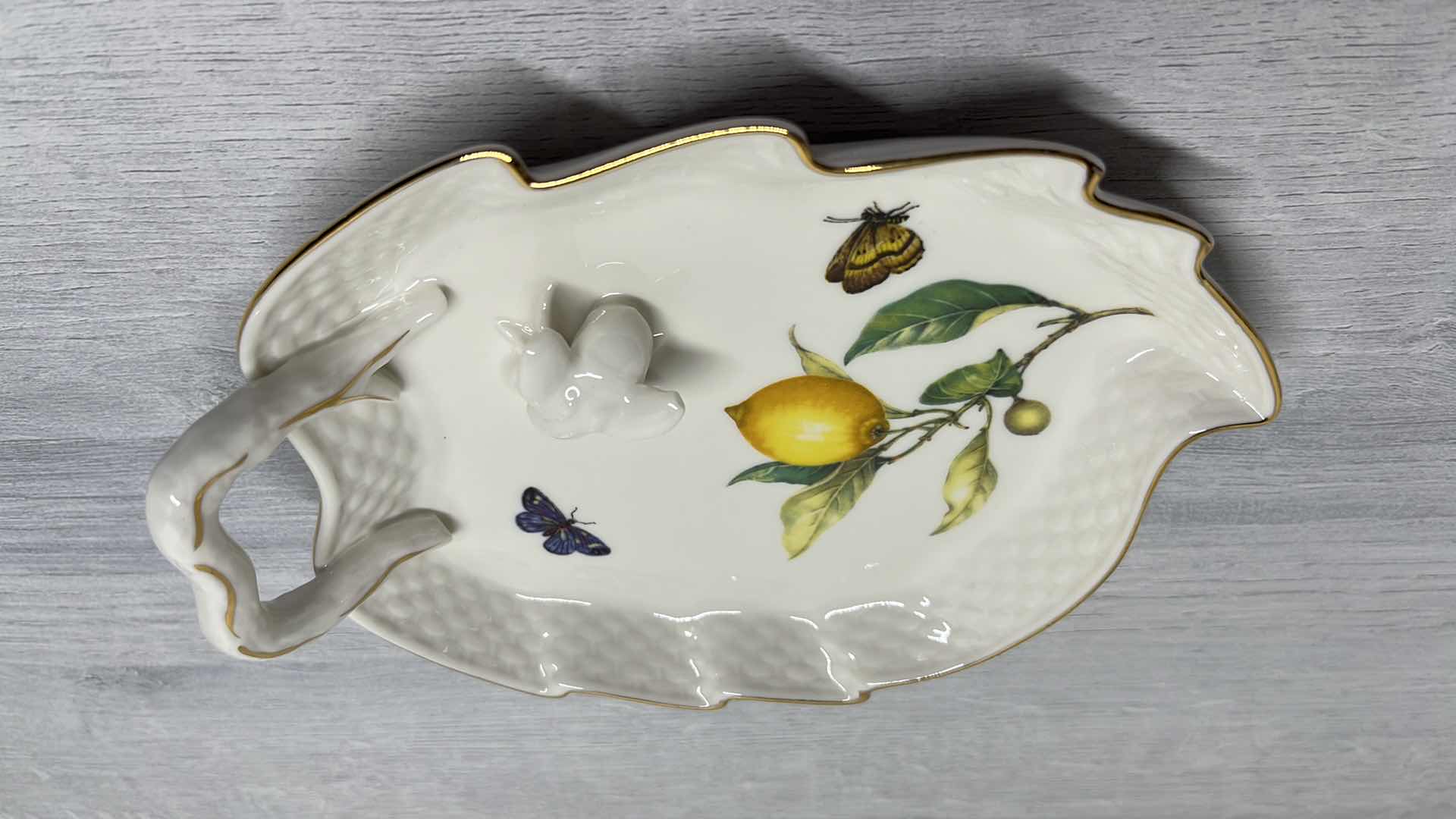 View 1 of TANIA BULHOES MARQUESA COLLECTION 7” X 1.75”  PORCELAIN HOR D’OEUVRES PLATE (4)