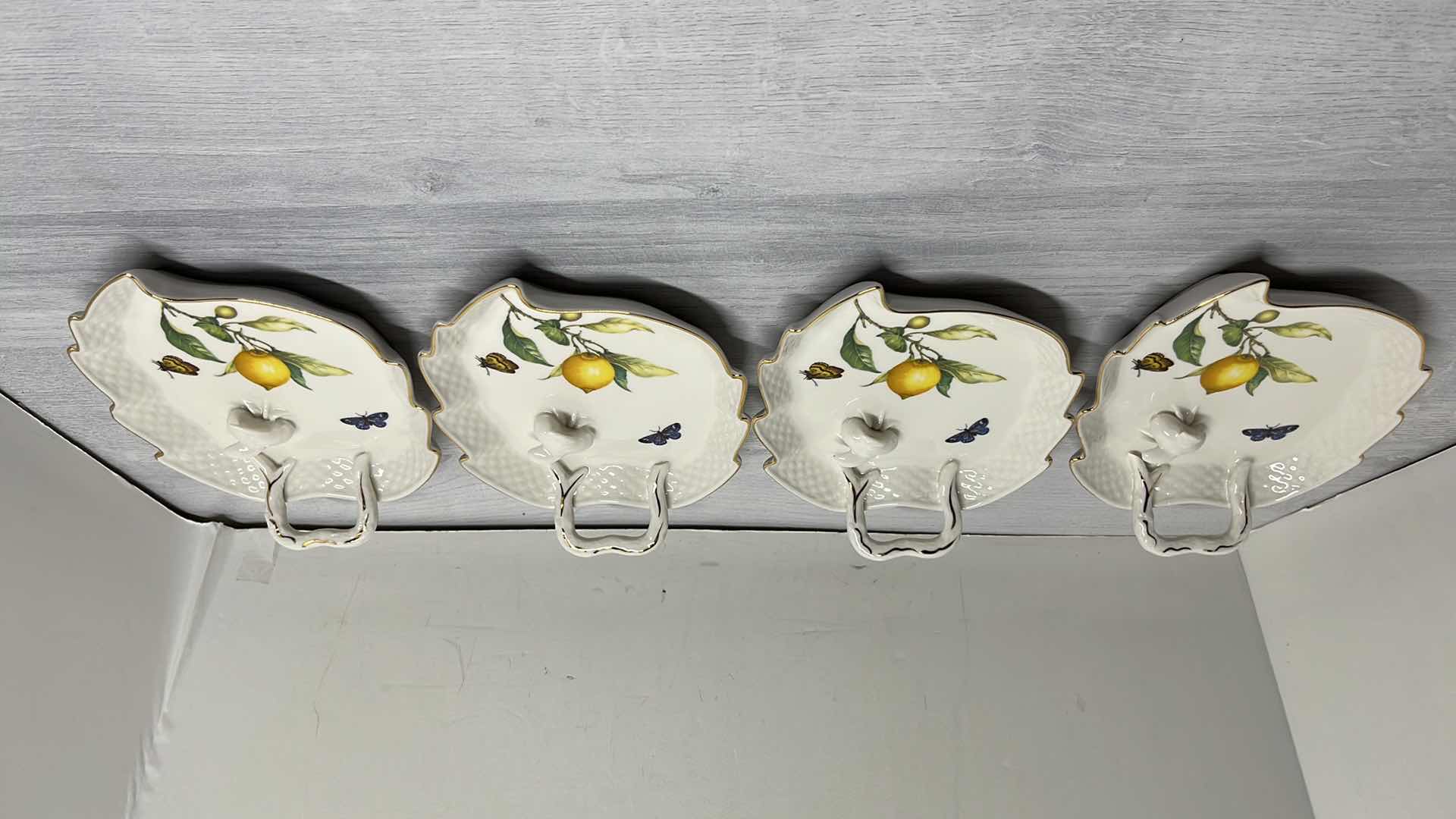 View 2 of TANIA BULHOES MARQUESA COLLECTION 7” X 1.75”  PORCELAIN HOR D’OEUVRES PLATE (4)