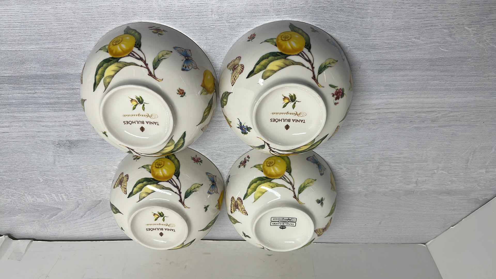 Photo 1 of TANIA BULHOES MARQUESA COLLECTION PORCELAIN BOWL 5.75” X 2.9” (4)