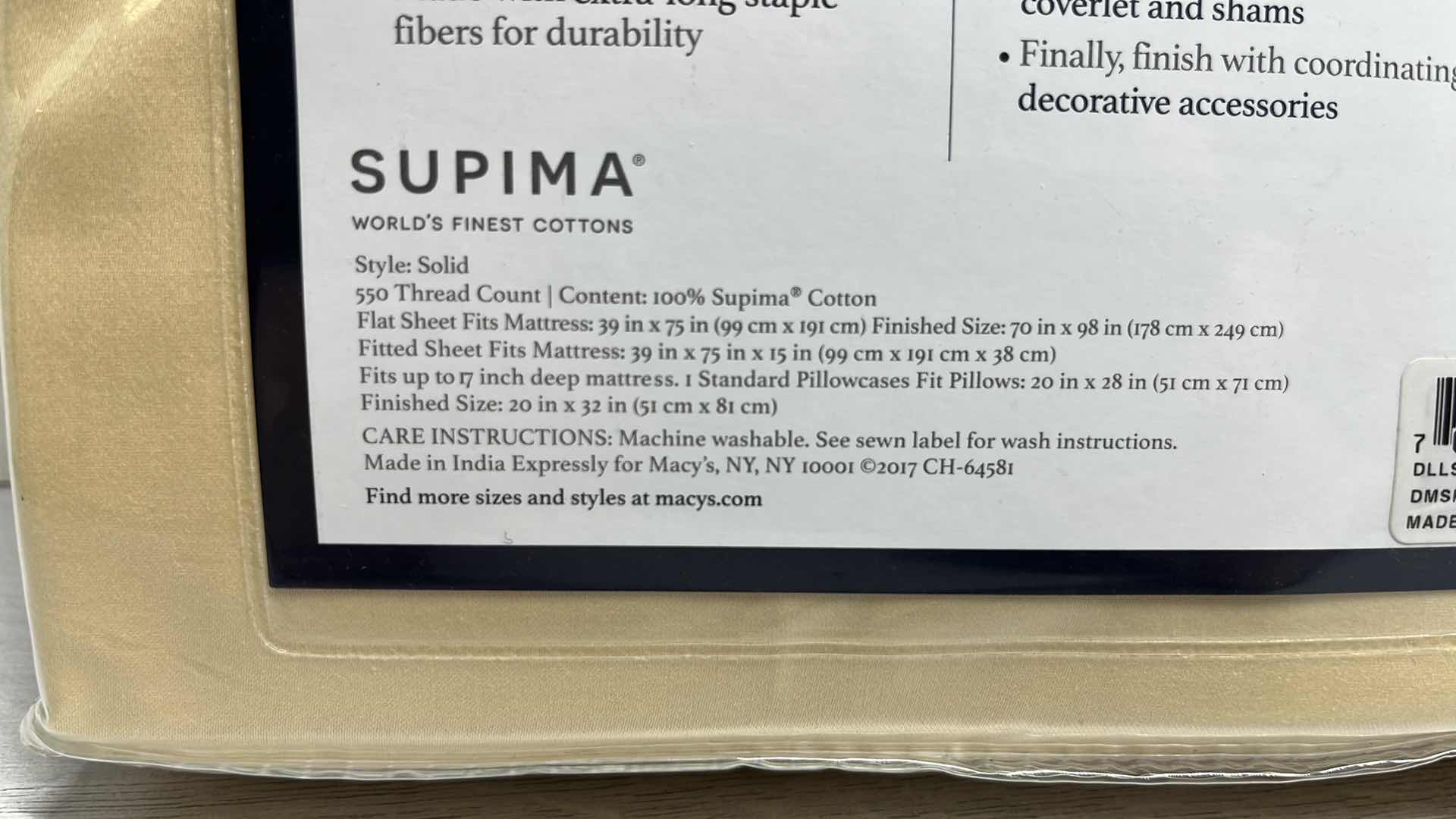 Photo 1 of NEW CHARTER CLUB DAMASK COLLECTION TWIN SHEET SET 550 THREAD COUNT SUPIMA