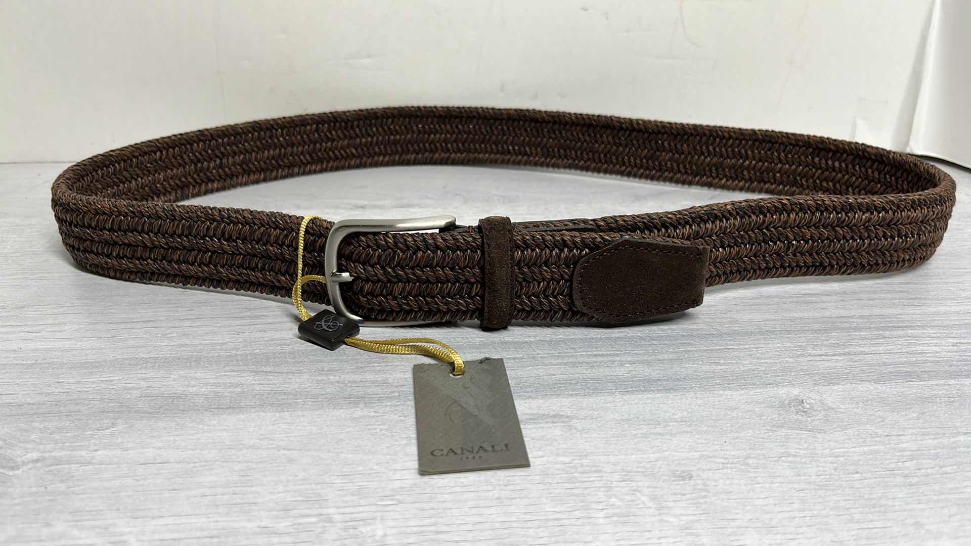 Photo 1 of NEW CANALI MENS BROWN CABLE CALFSKIN BELT, MADE IN ITALY SIZE 110 (US 40)