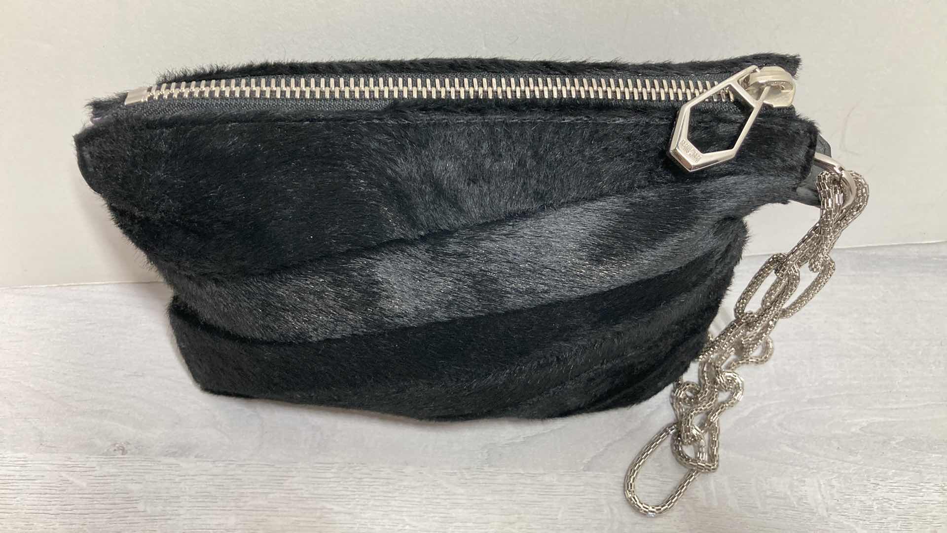 Photo 1 of MCM BLACK FUR HANDBAG MADE IN ITALY 9” X 7”