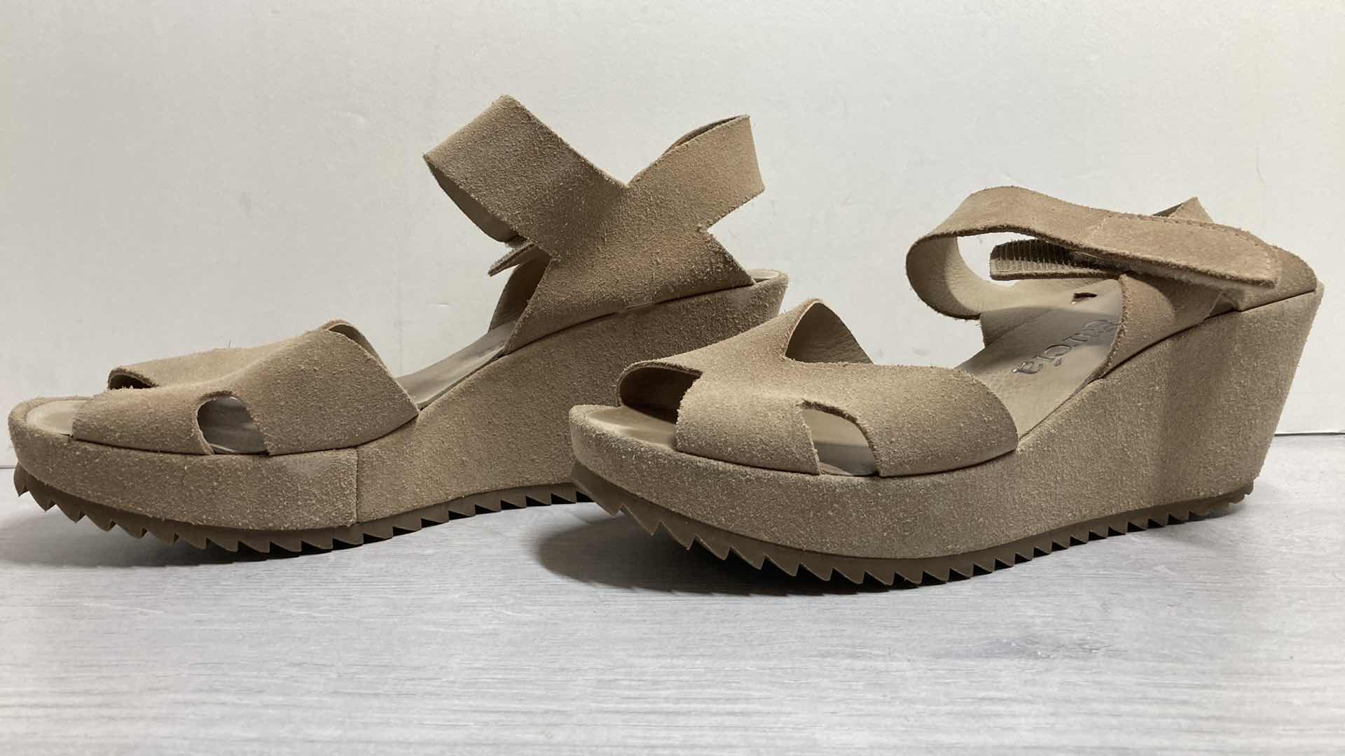 Photo 1 of PEDRO GARCIA BEIGE SUEDE WEDGES SIZE US 9/9.5